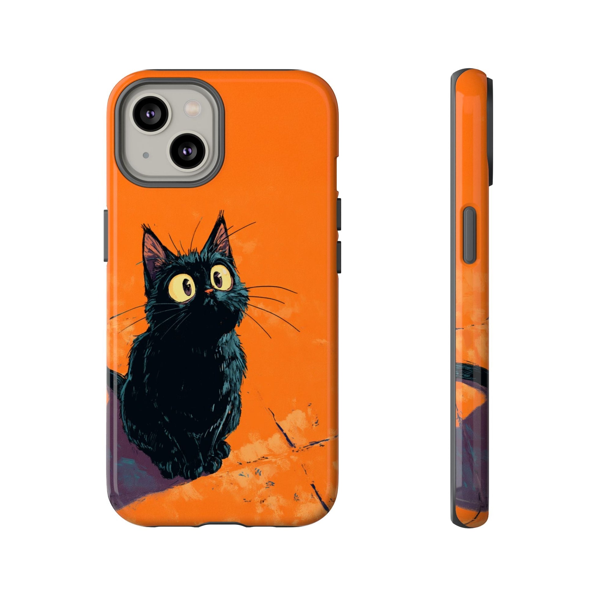 Cute Cat iPhone Case, Tough Phone Cover, iPhone 16, 15, 14 series - FlooredByArt