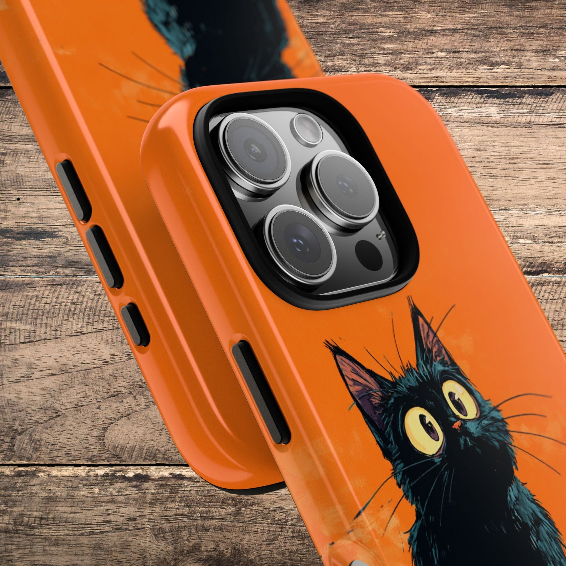 Cute Cat iPhone Case, Tough Phone Cover, iPhone 16, 15, 14 series - FlooredByArt