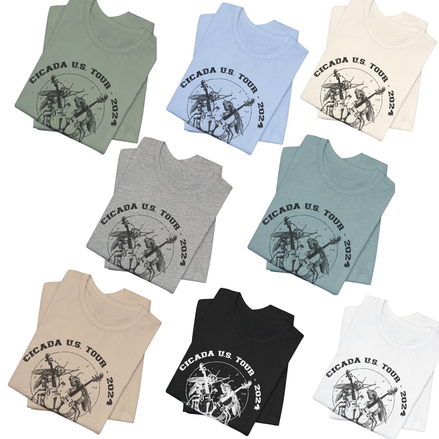 Cute Cicada T-shirt! 2024: U.S. Tour! Brood XII, Brood XIX Tee, Special Historical EVENT Tee - FlooredByArt