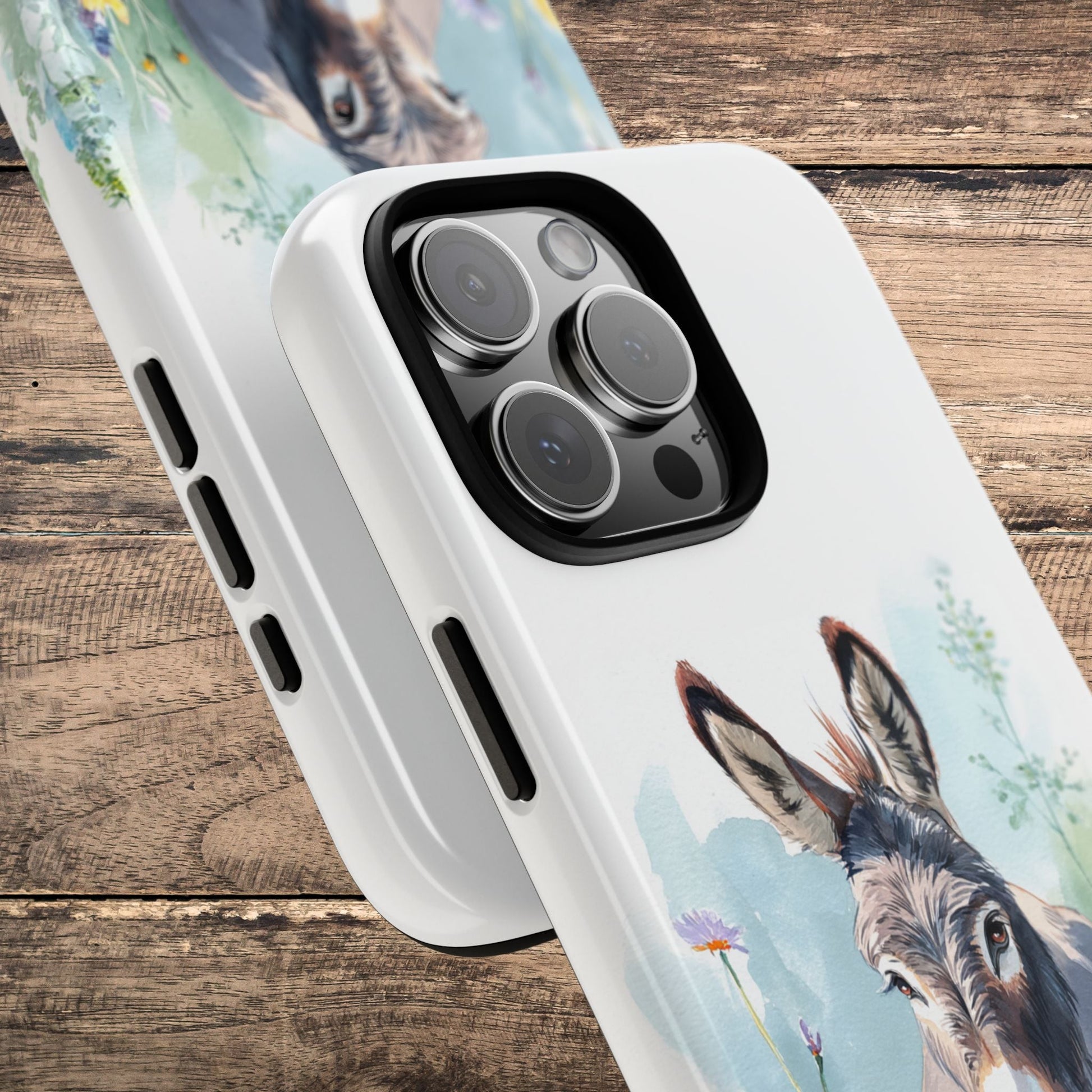 Cute Donkey iPhone Case - Summer Fun Floral Phone Cover, Tough Phone Case - FlooredByArt