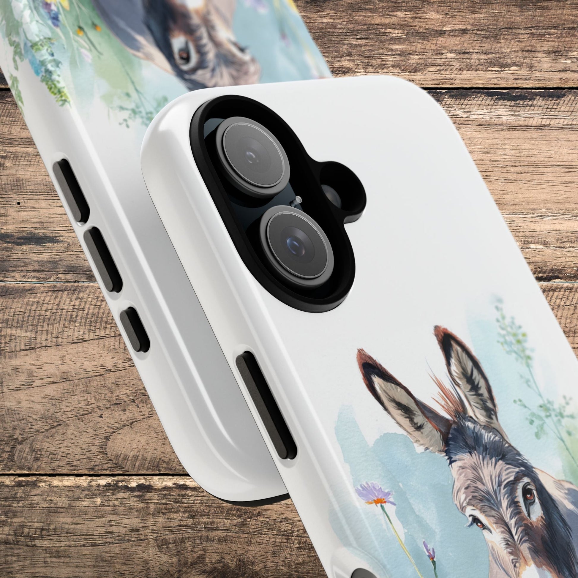 Cute Donkey iPhone Case - Summer Fun Floral Phone Cover, Tough Phone Case - FlooredByArt