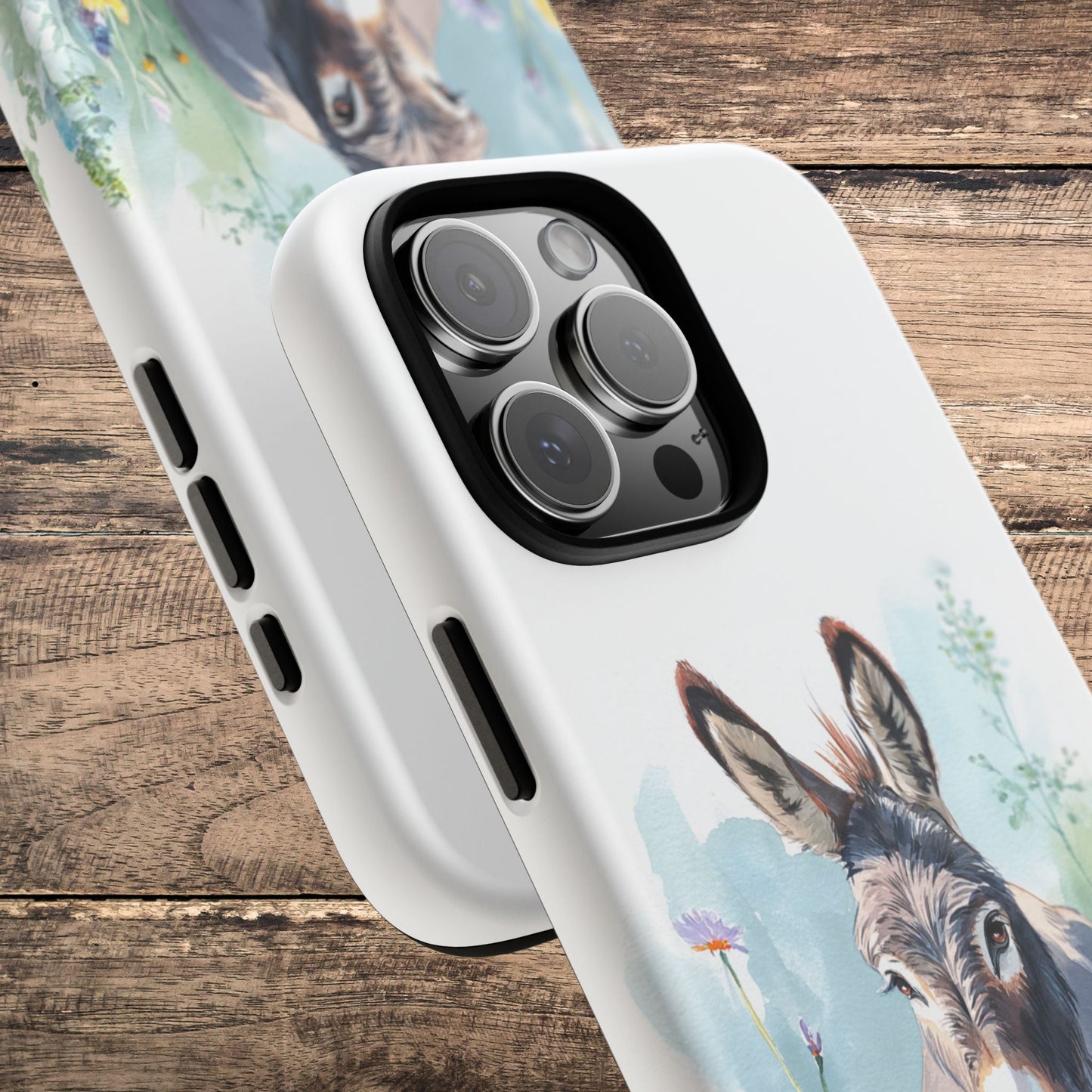 Cute Donkey iPhone Case - Summer Fun Floral Phone Cover, Tough Phone Case - FlooredByArt