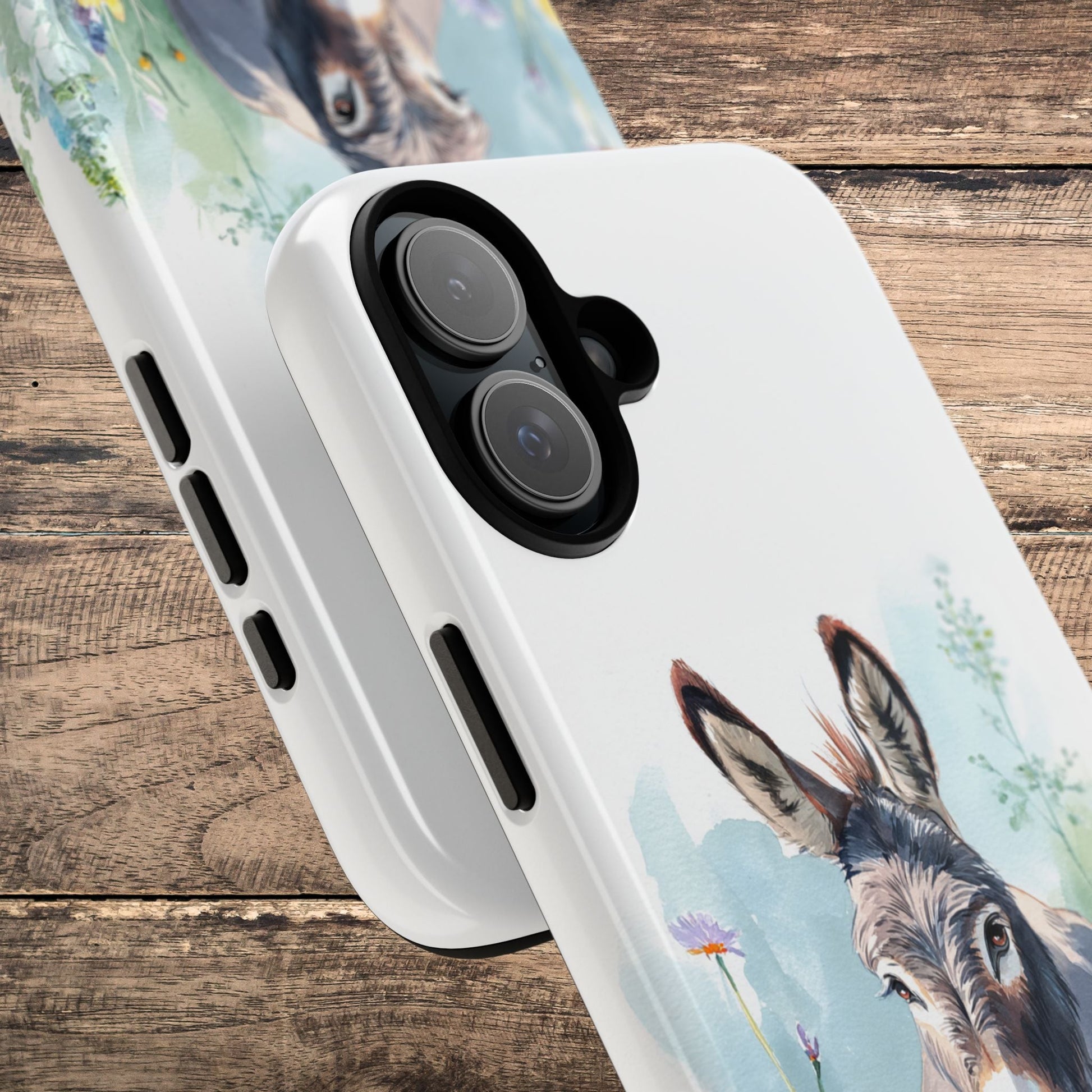 Cute Donkey iPhone Case - Summer Fun Floral Phone Cover, Tough Phone Case - FlooredByArt