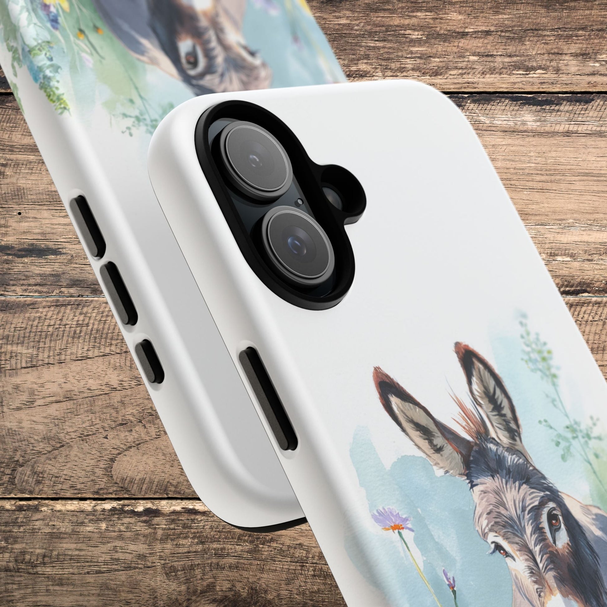 Cute Donkey iPhone Case - Summer Fun Floral Phone Cover, Tough Phone Case - FlooredByArt