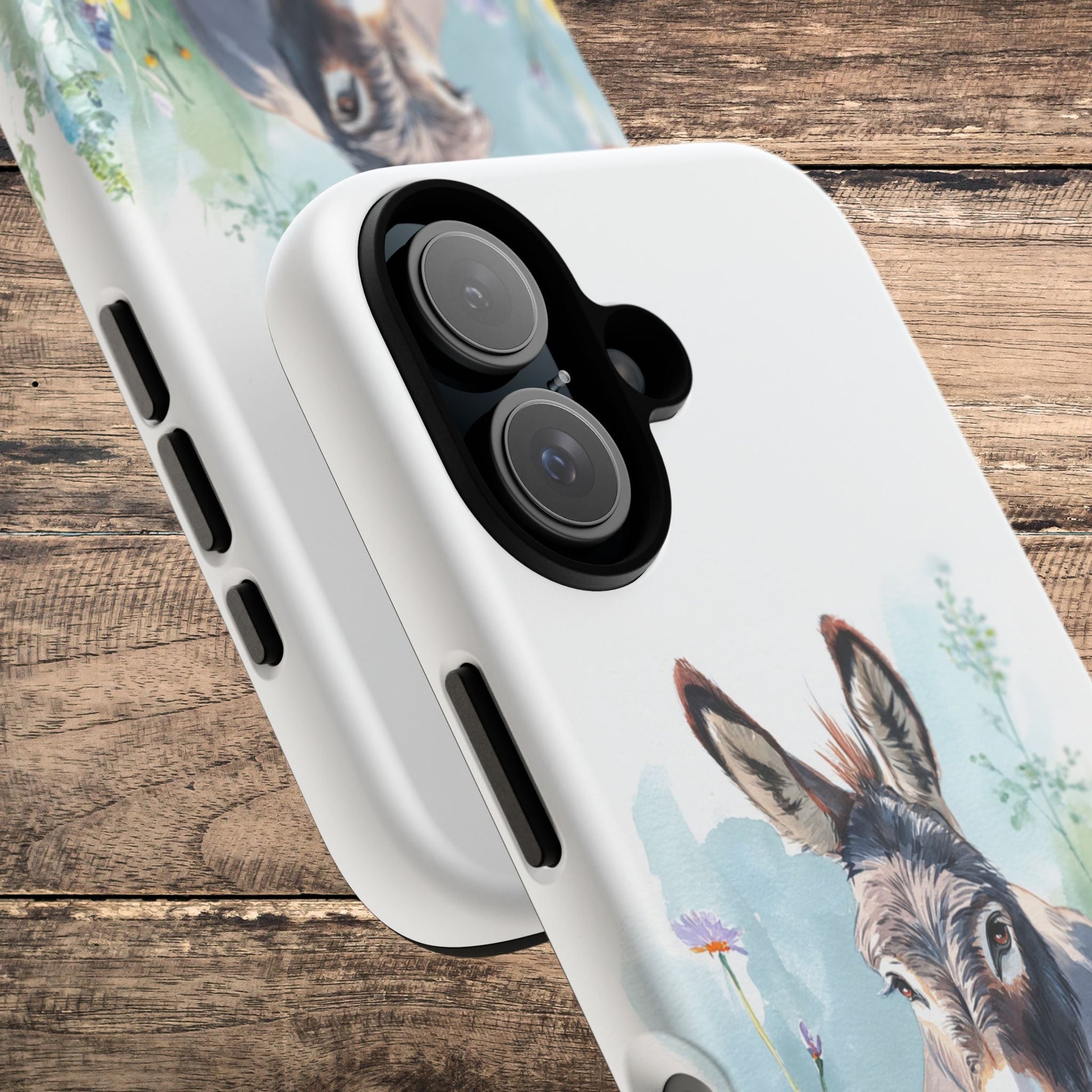 Cute Donkey iPhone Case - Summer Fun Floral Phone Cover, Tough Phone Case - FlooredByArt
