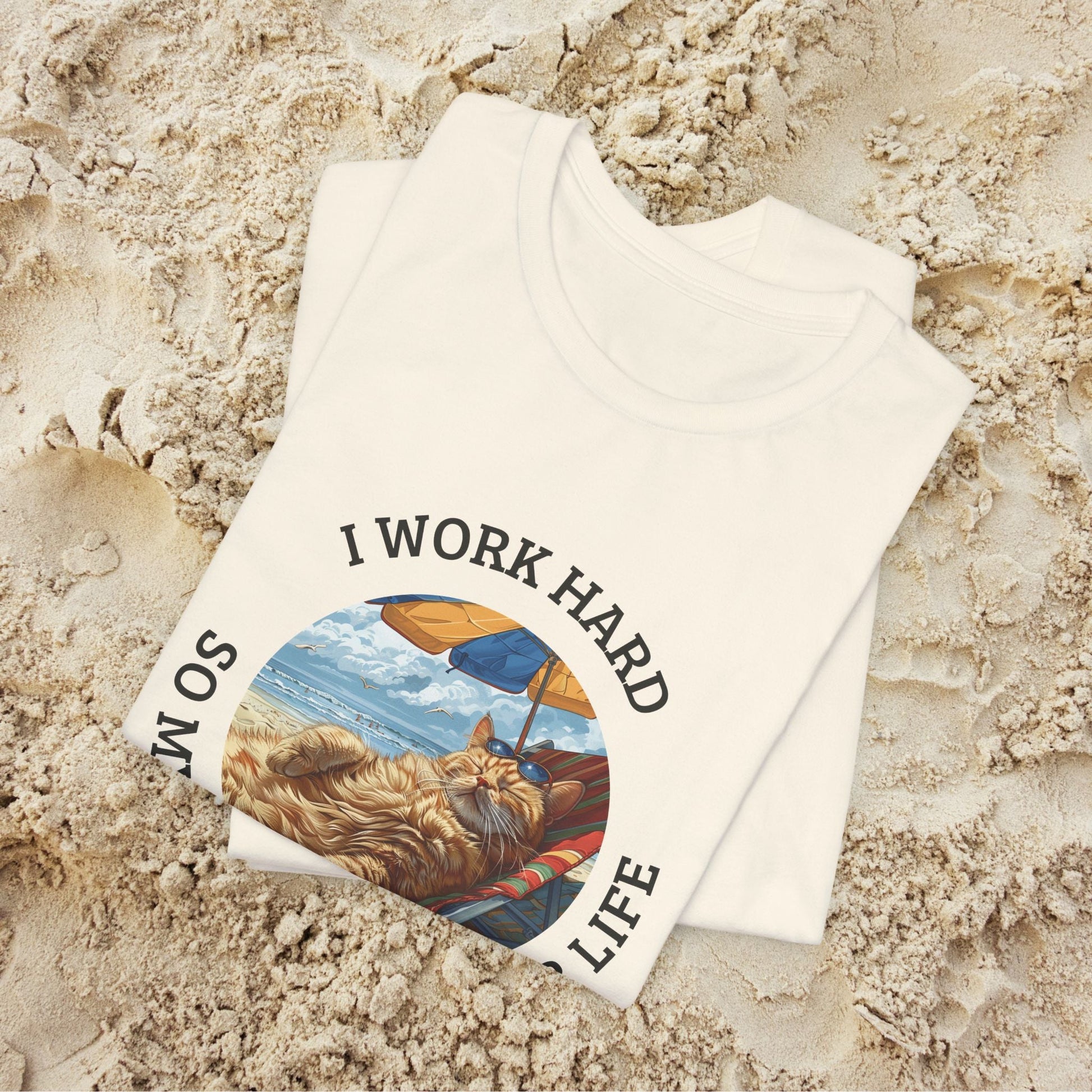 Cute Funny Cat Lover Shirt, I Work Hard So My Cat Has a Better Life - FlooredByArt
