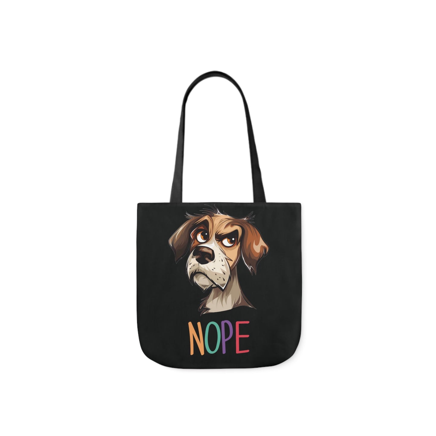 Cute Funny Dog Tote Bag - No Nonsense, just a simple "NOPE" on your Carry All Tote Bag - FlooredByArt