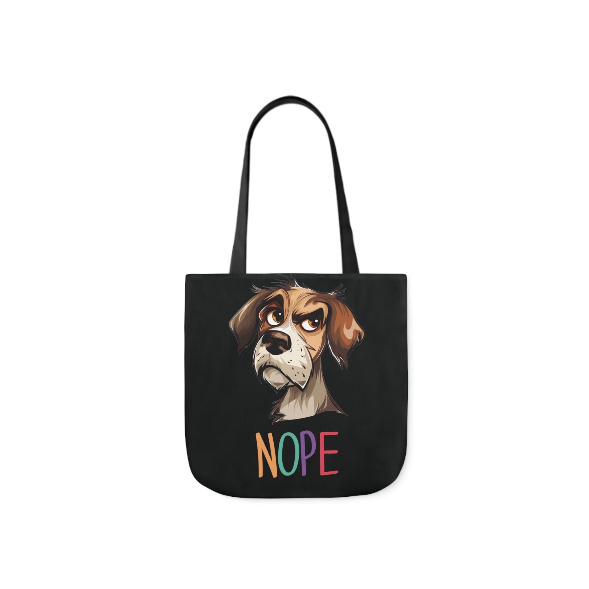 Cute Funny Dog Tote Bag - No Nonsense, just a simple "NOPE" on your Carry All Tote Bag - FlooredByArt