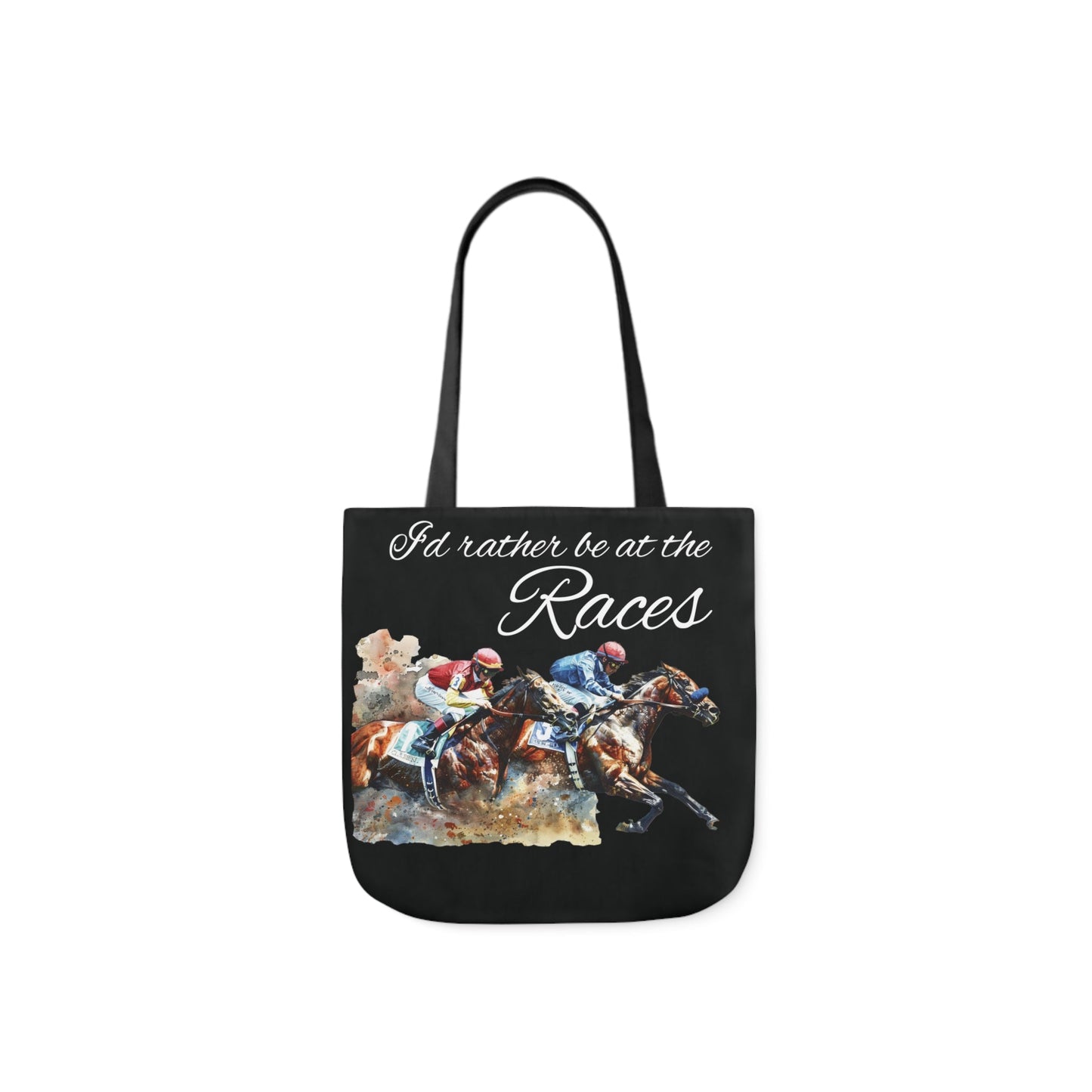 Cute Horse Racing Tote Bag - I'd Rather Be At the Races Carry All Tote Bag - FlooredByArt