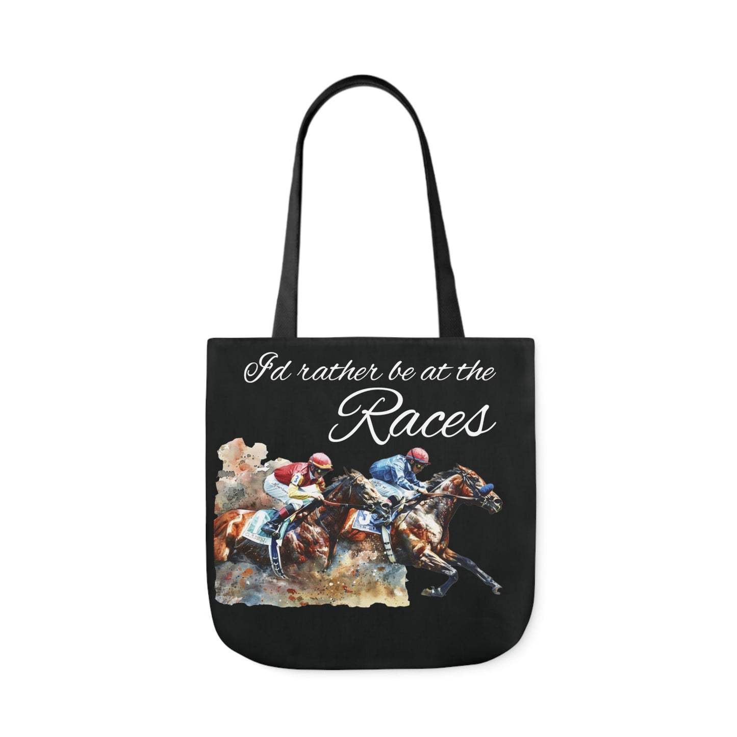 Cute Horse Racing Tote Bag - I'd Rather Be At the Races Carry All Tote Bag - FlooredByArt
