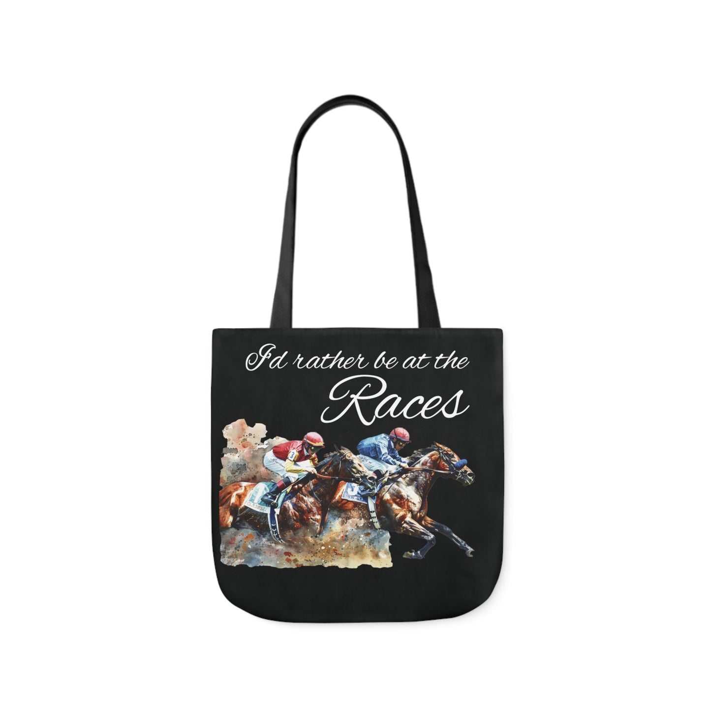 Cute Horse Racing Tote Bag - I'd Rather Be At the Races Carry All Tote Bag - FlooredByArt