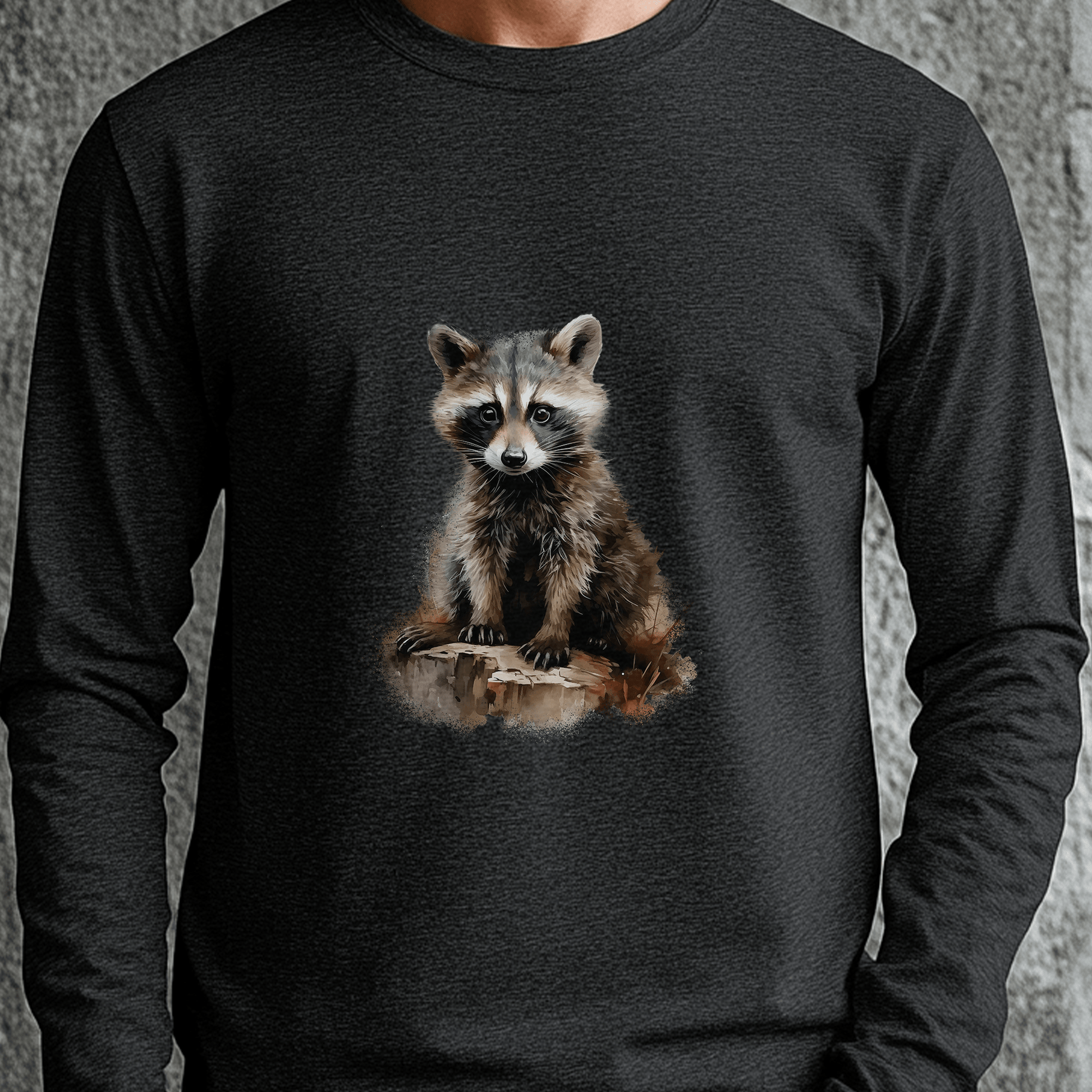 Cute Raccoon Unisex Long Sleeve Tee - Perfect for Animal Lovers and Outdoor Enthusiasts - FlooredByArt