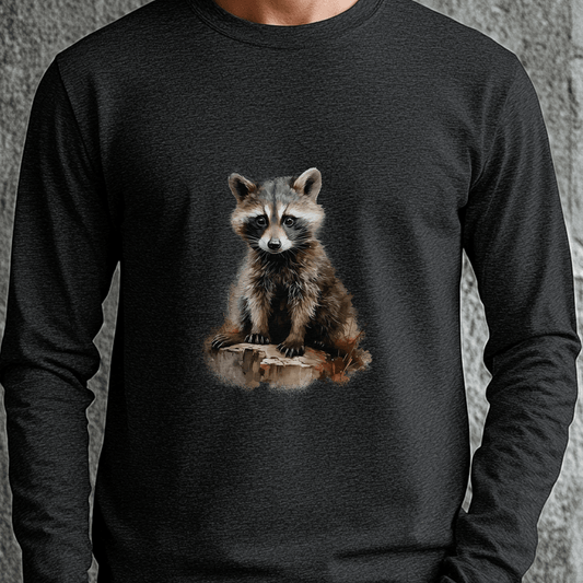 Cute Raccoon Unisex Long Sleeve Tee - Perfect for Animal Lovers and Outdoor Enthusiasts - FlooredByArt