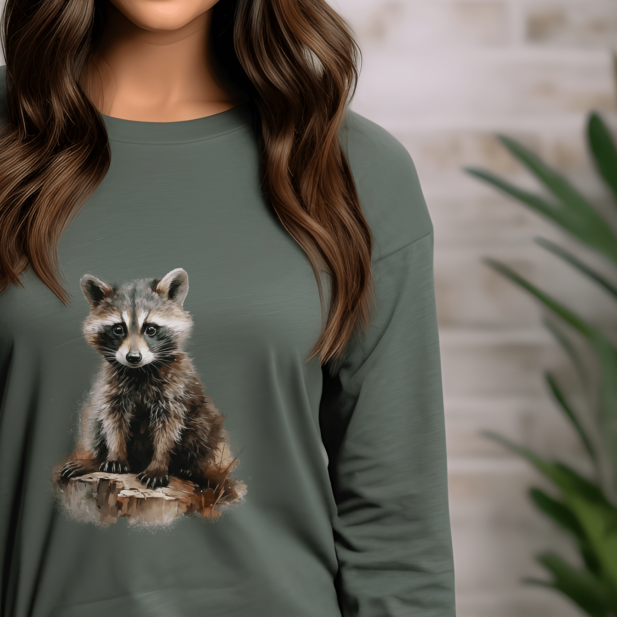 Cute Raccoon Unisex Long Sleeve Tee - Perfect for Animal Lovers and Outdoor Enthusiasts - FlooredByArt