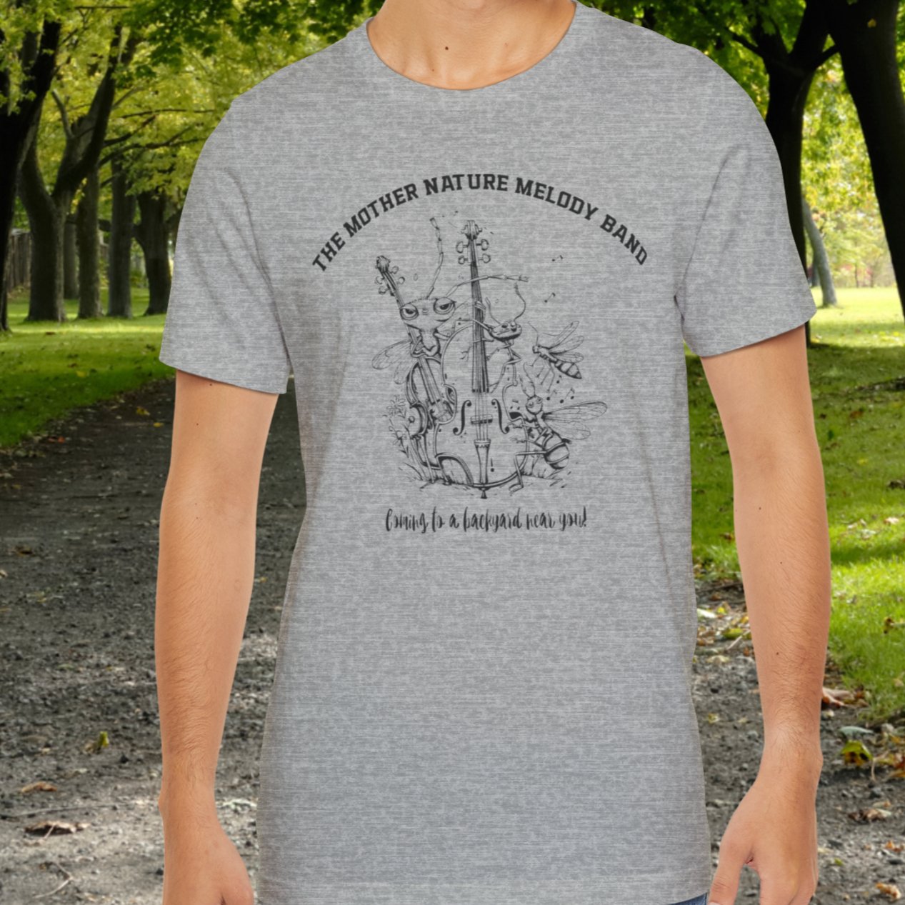 Cute Whimsical Meadow Insect Band T-shirt! "The Mother Nature Melody Band", Cartoon - FlooredByArt