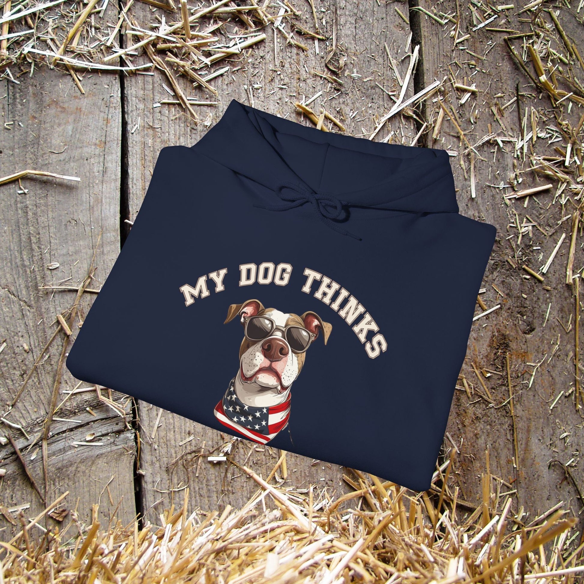 Dog Hoodie Sweatshirt, My Dog Thinks I'm Cool, Gift for Dog Lover, Dog Person Sweatshirt - FlooredByArt