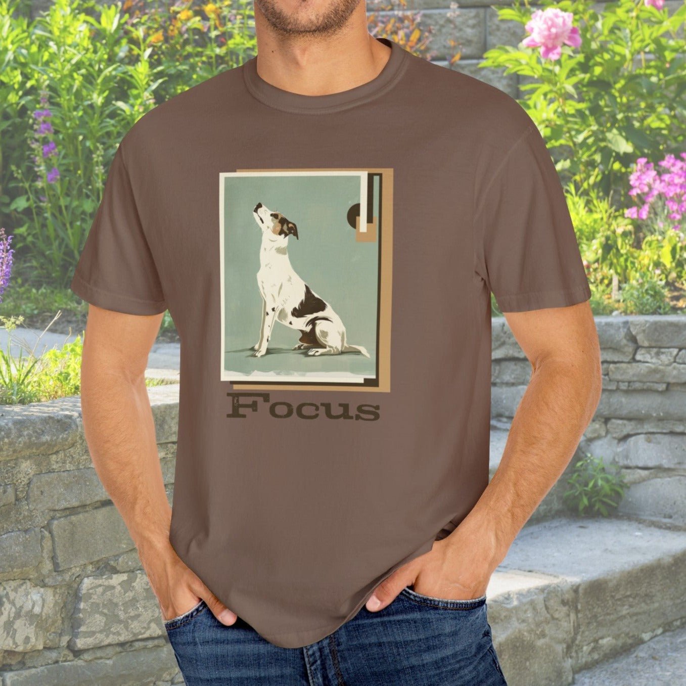 Dog T - shirt, Art Deco Poster Illustration Of Dog Shirt, Perfect for Art and Dog Lovers - FlooredByArt