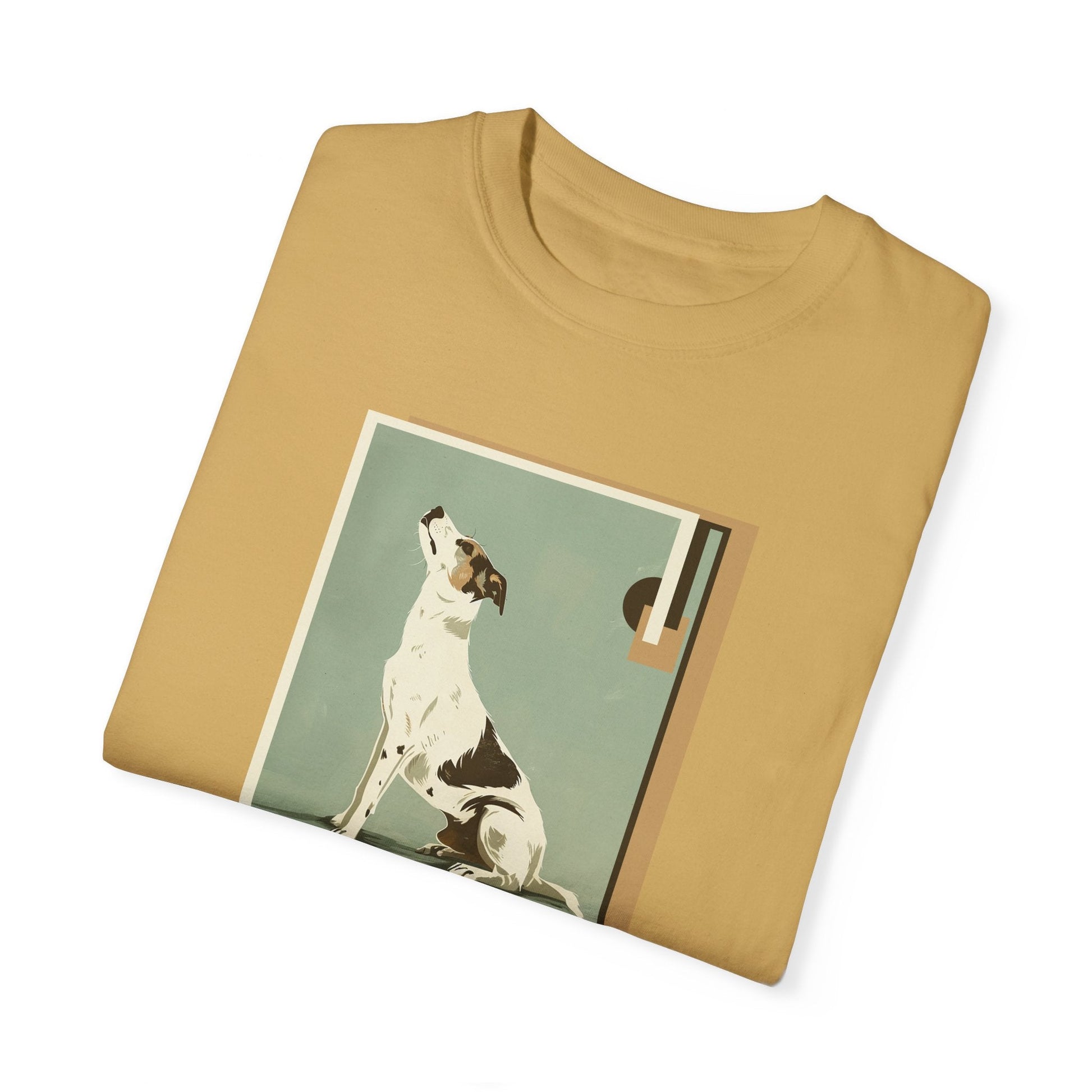 Dog T - shirt, Art Deco Poster Illustration Of Dog Shirt, Perfect for Art and Dog Lovers - FlooredByArt