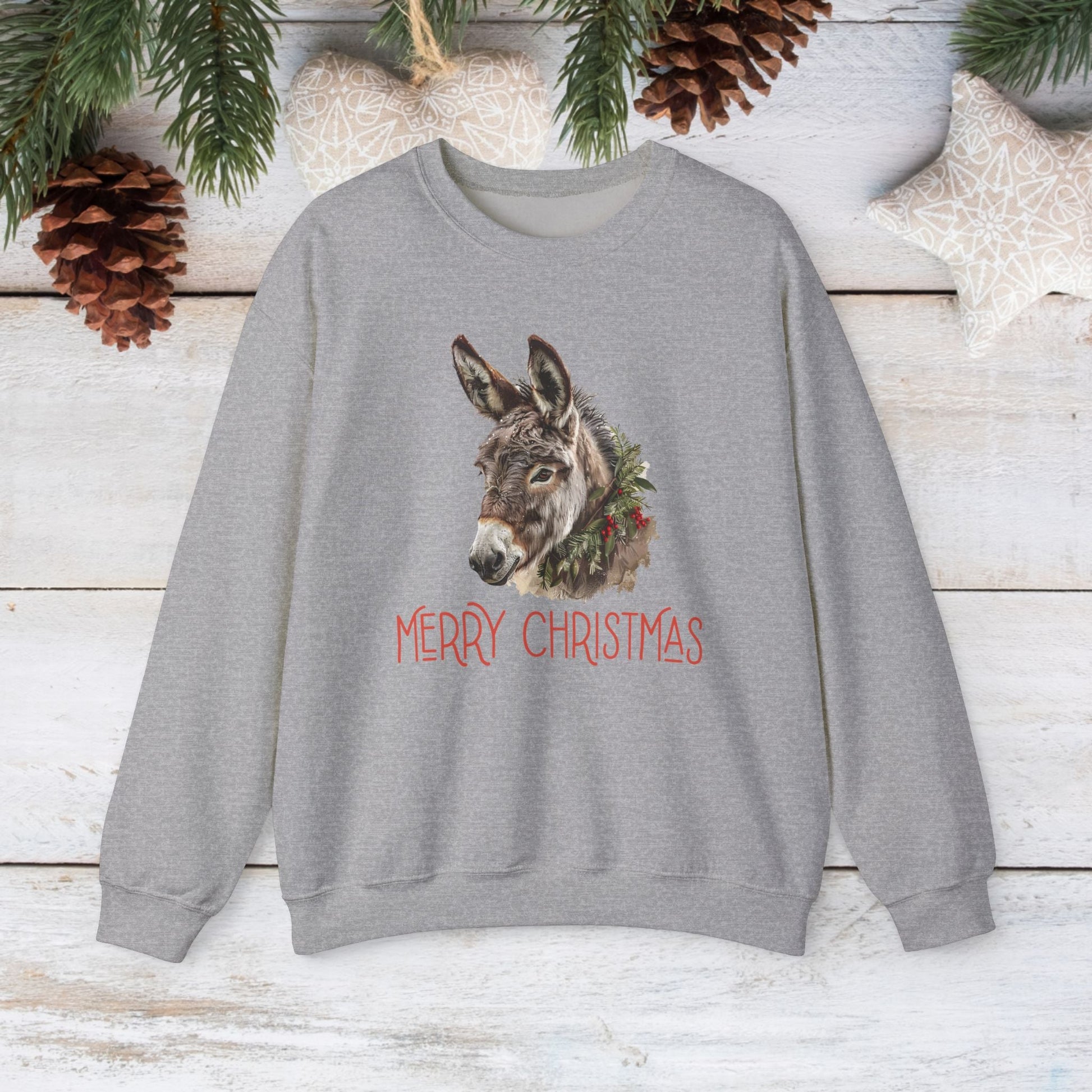 Donkey Christmas Sweatshirt Shirt, Donkey Mule Shirt, Pet Donkey Sweater - FlooredByArt