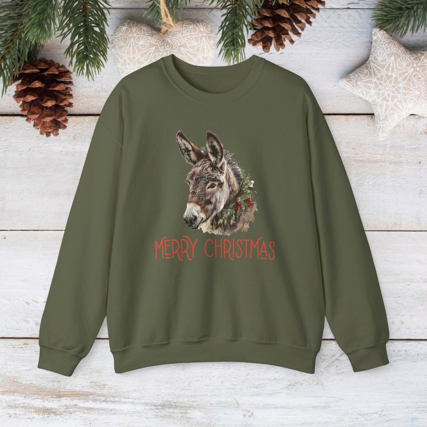 Donkey Christmas Sweatshirt Shirt, Donkey Mule Shirt, Pet Donkey Sweater - FlooredByArt