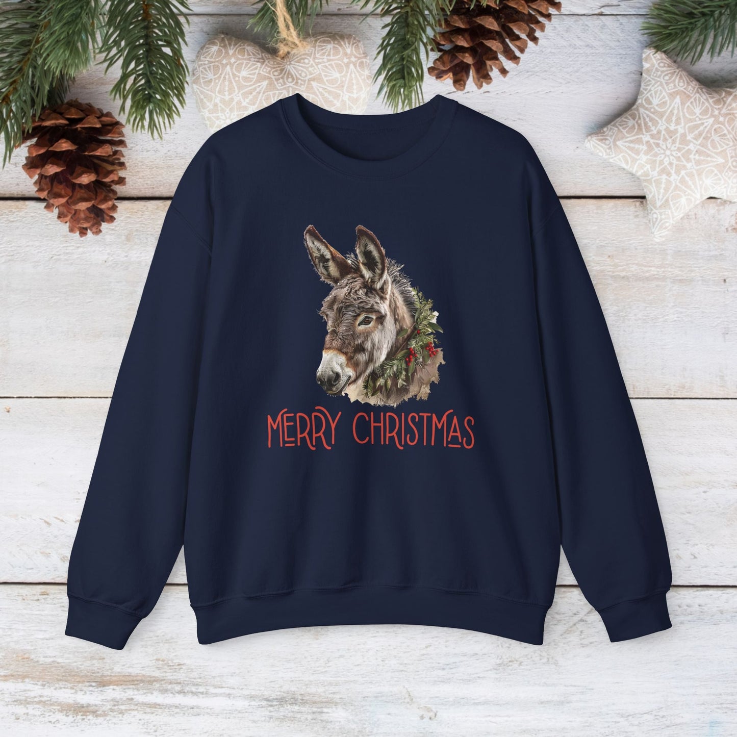 Donkey Christmas Sweatshirt Shirt, Donkey Mule Shirt, Pet Donkey Sweater - FlooredByArt