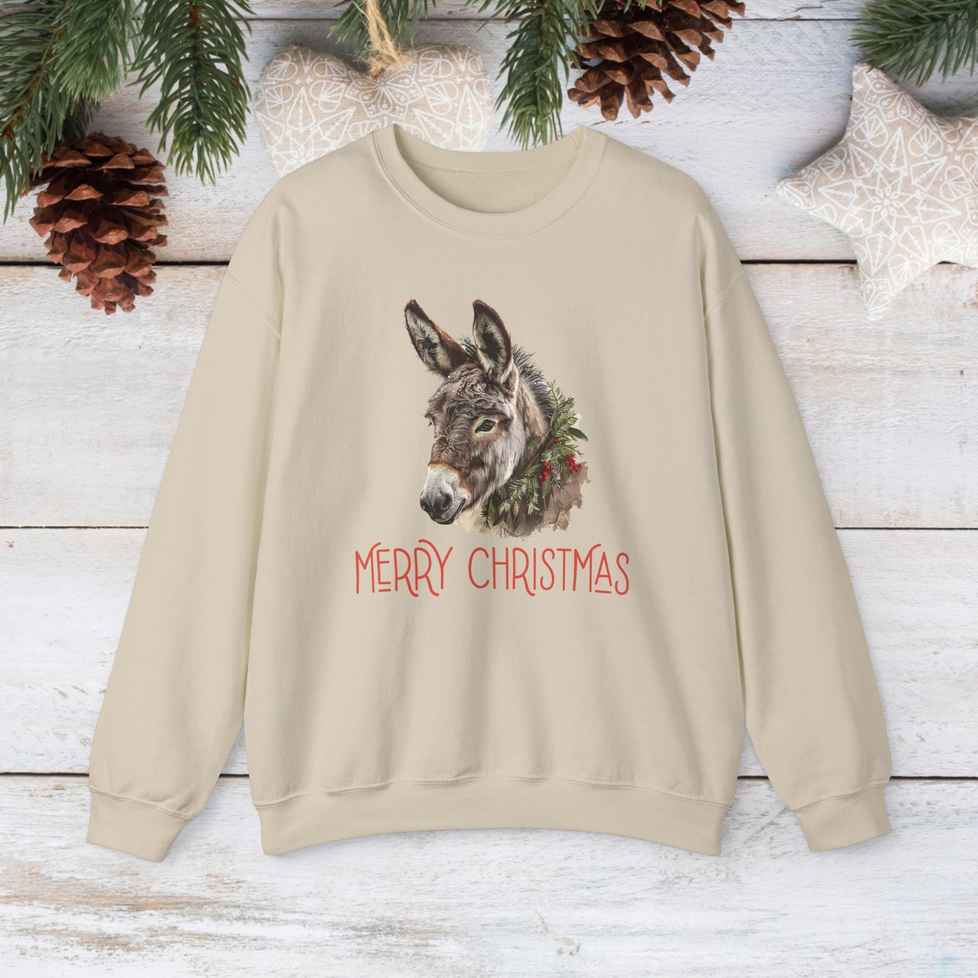 Donkey Christmas Sweatshirt Shirt, Donkey Mule Shirt, Pet Donkey Sweater - FlooredByArt