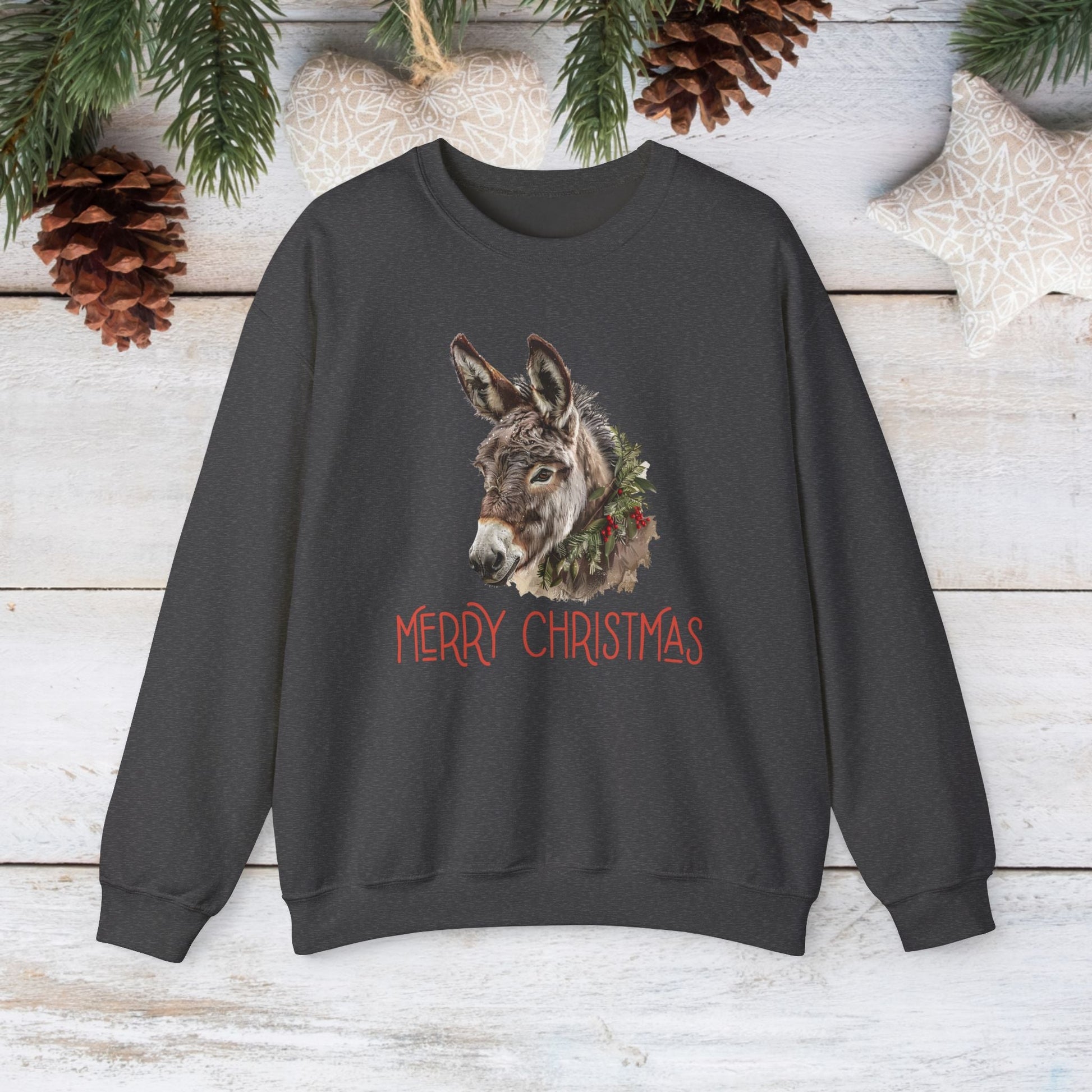 Donkey Christmas Sweatshirt Shirt, Donkey Mule Shirt, Pet Donkey Sweater - FlooredByArt