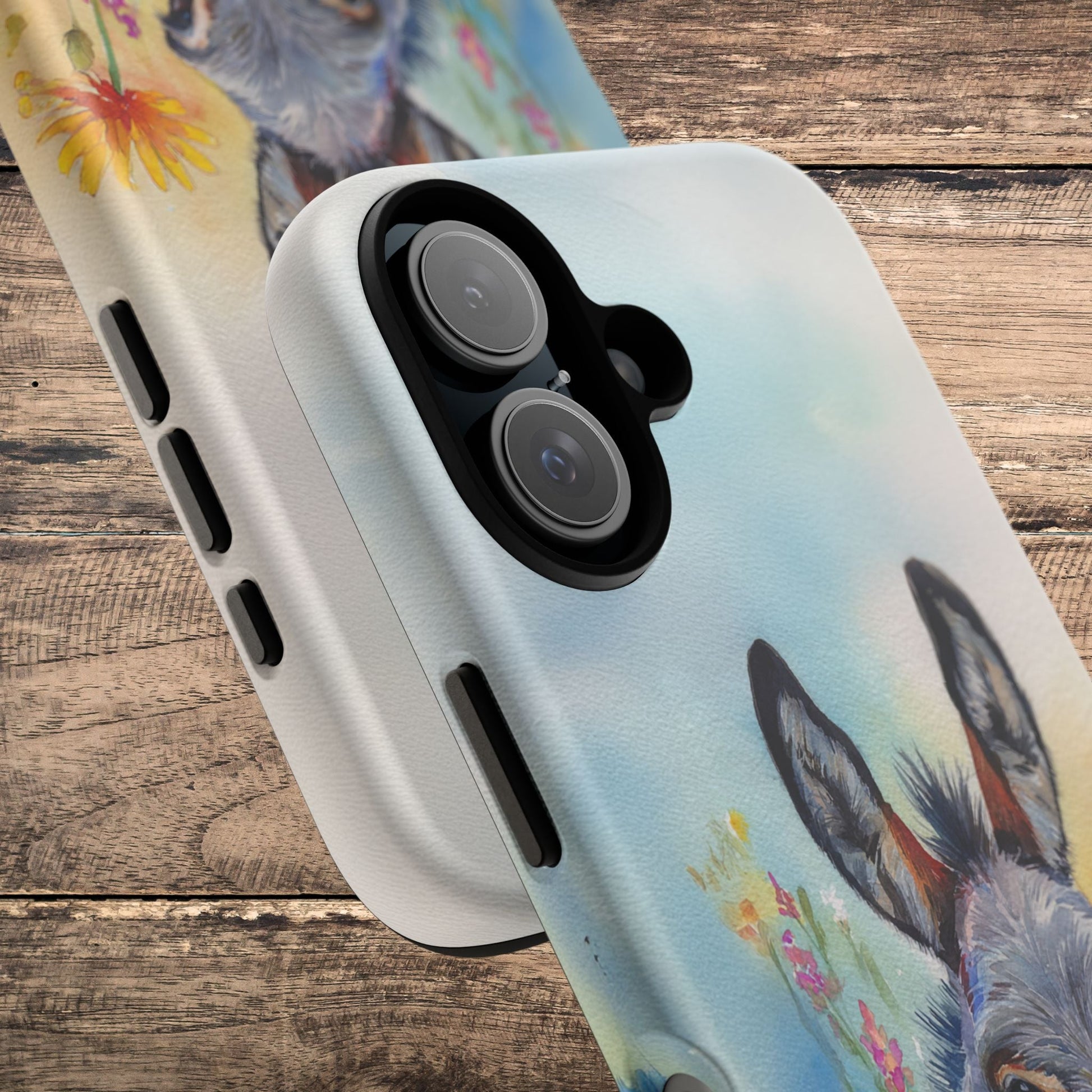 Donkey iPhone Case - Cute Floral Phone Cover, Two Layer Tough Phone Case - FlooredByArt