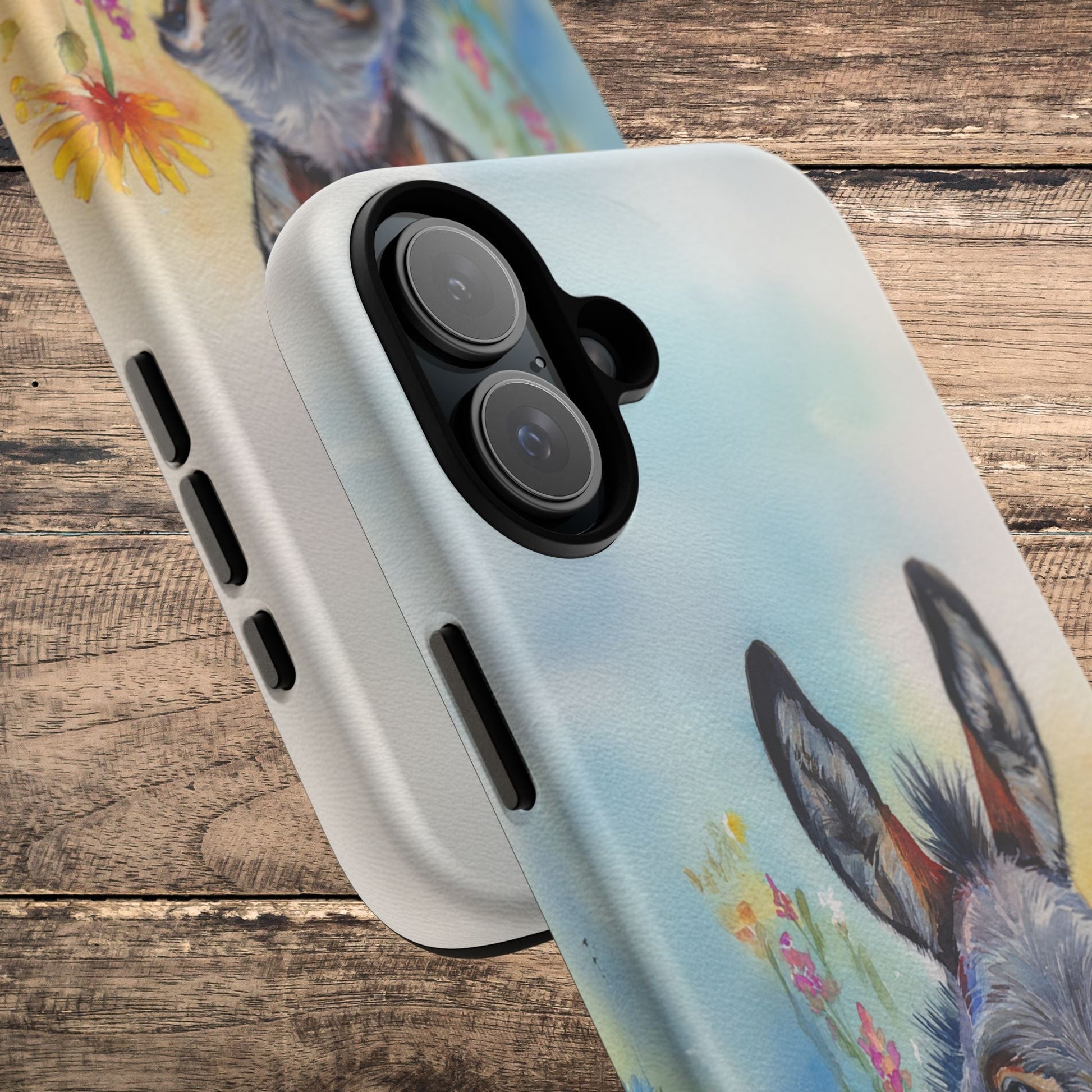 Donkey iPhone Case - Cute Floral Phone Cover, Two Layer Tough Phone Case - FlooredByArt