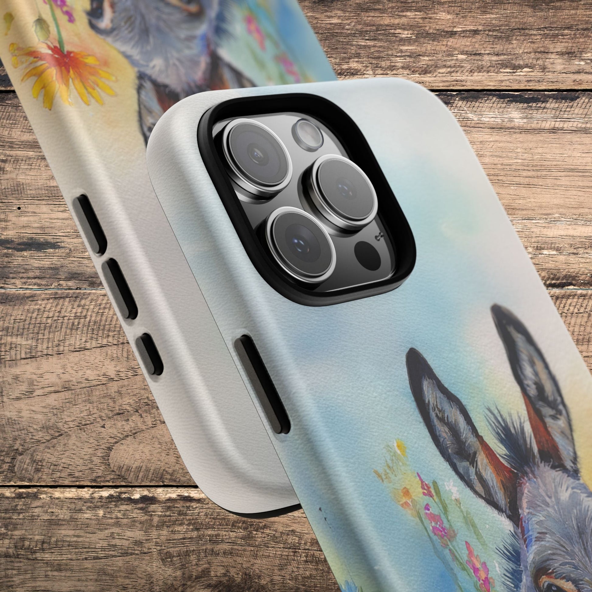Donkey iPhone Case - Cute Floral Phone Cover, Two Layer Tough Phone Case - FlooredByArt