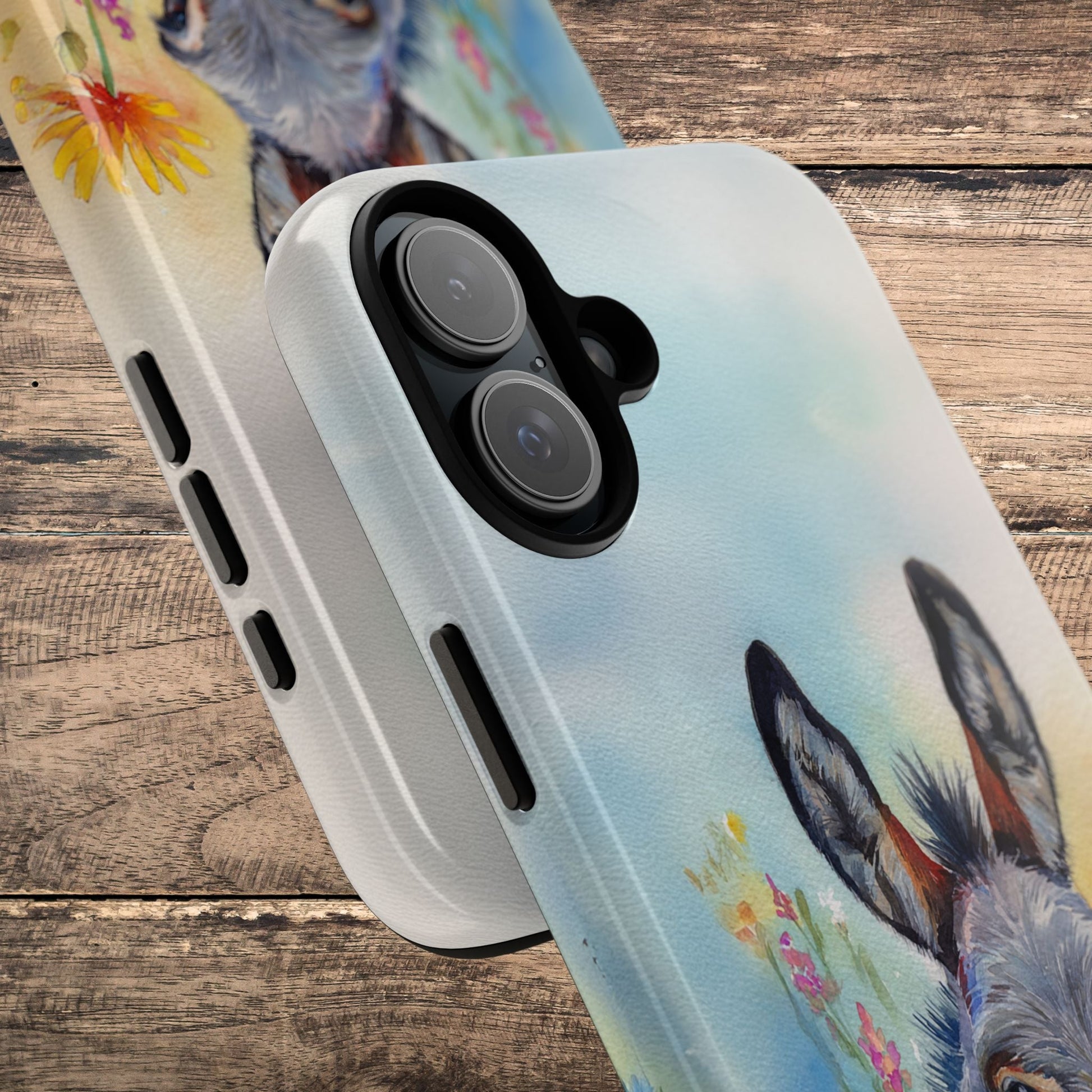 Donkey iPhone Case - Cute Floral Phone Cover, Two Layer Tough Phone Case - FlooredByArt