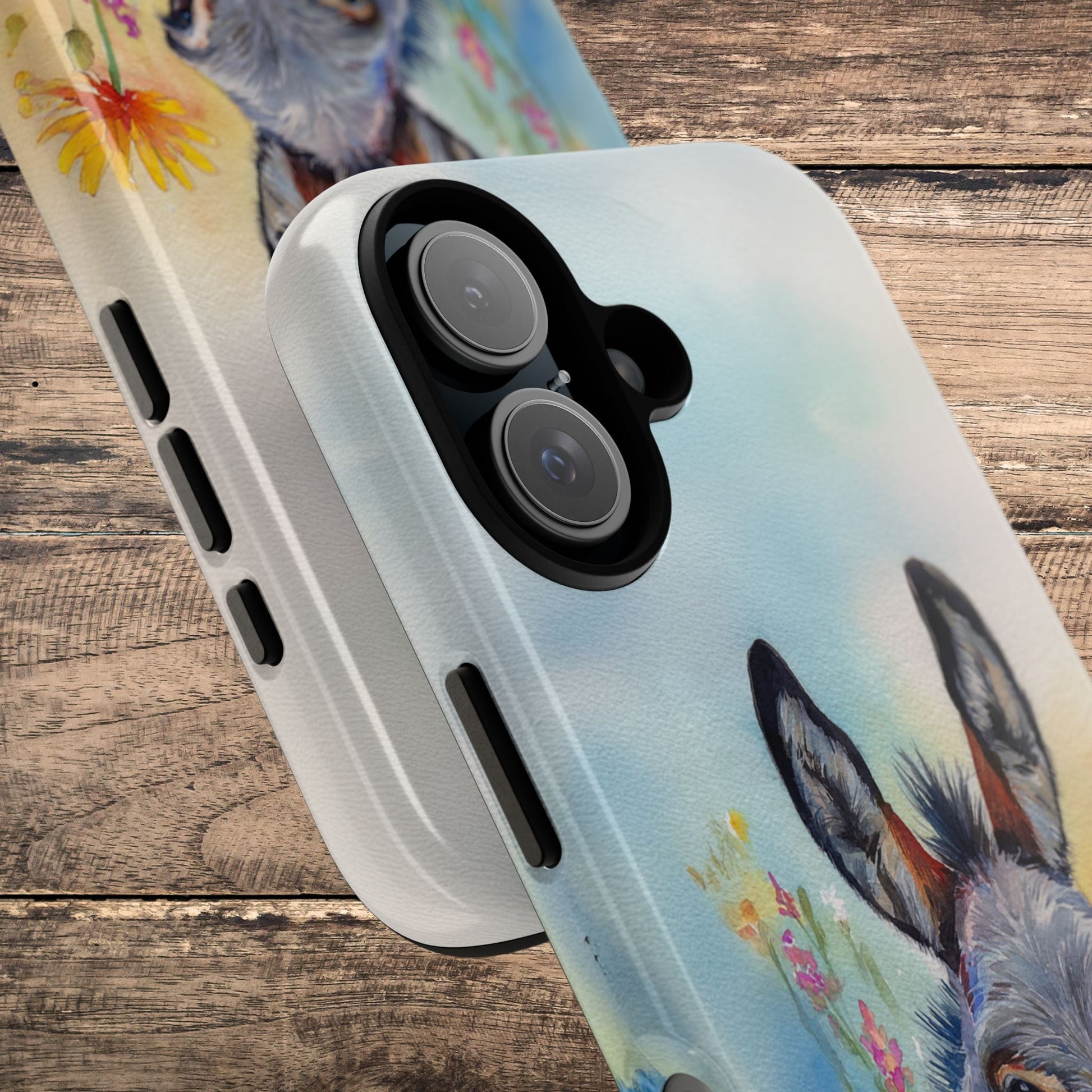 Donkey iPhone Case - Cute Floral Phone Cover, Two Layer Tough Phone Case - FlooredByArt