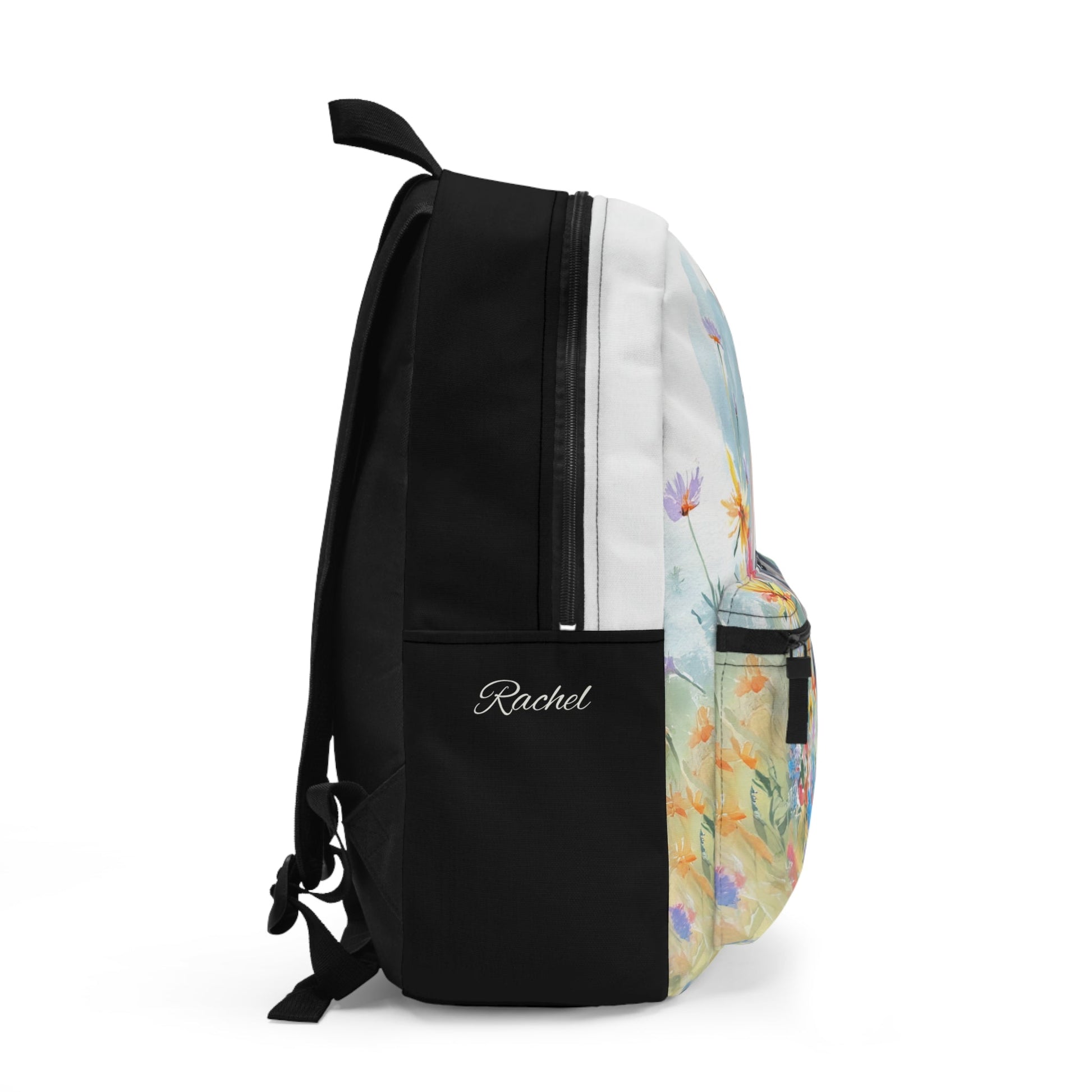 Donkey & Wildflowers Backpack - Personalized Fall School Bag, Cute Animal Art Travel Backpack, Gift for Kids or Nature Lovers - FlooredByArt