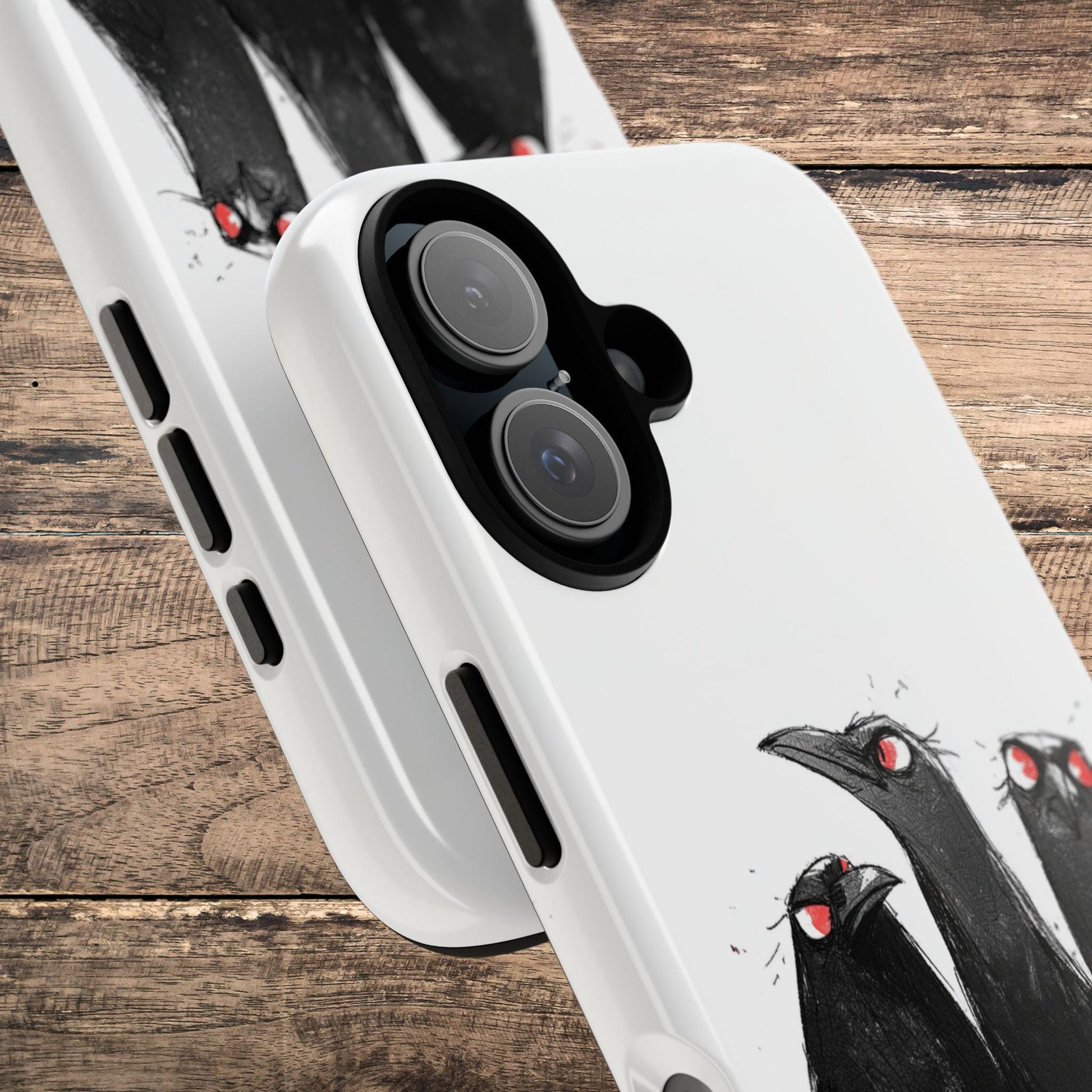 Don’t Panic Crow Phone Case – Gothic Bird Art iPhone Cover, Murder of Crows - FlooredByArt