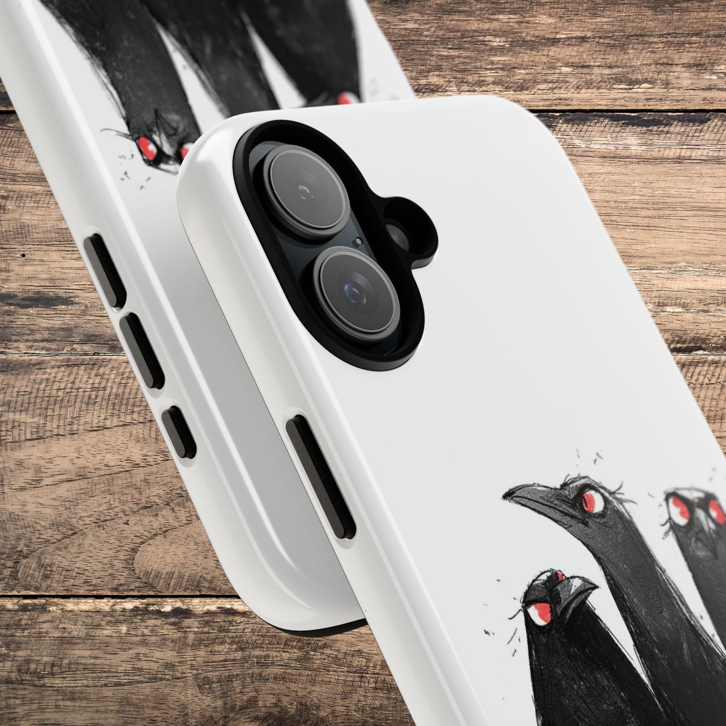 Don’t Panic Crow Phone Case – Gothic Bird Art iPhone Cover, Murder of Crows - FlooredByArt