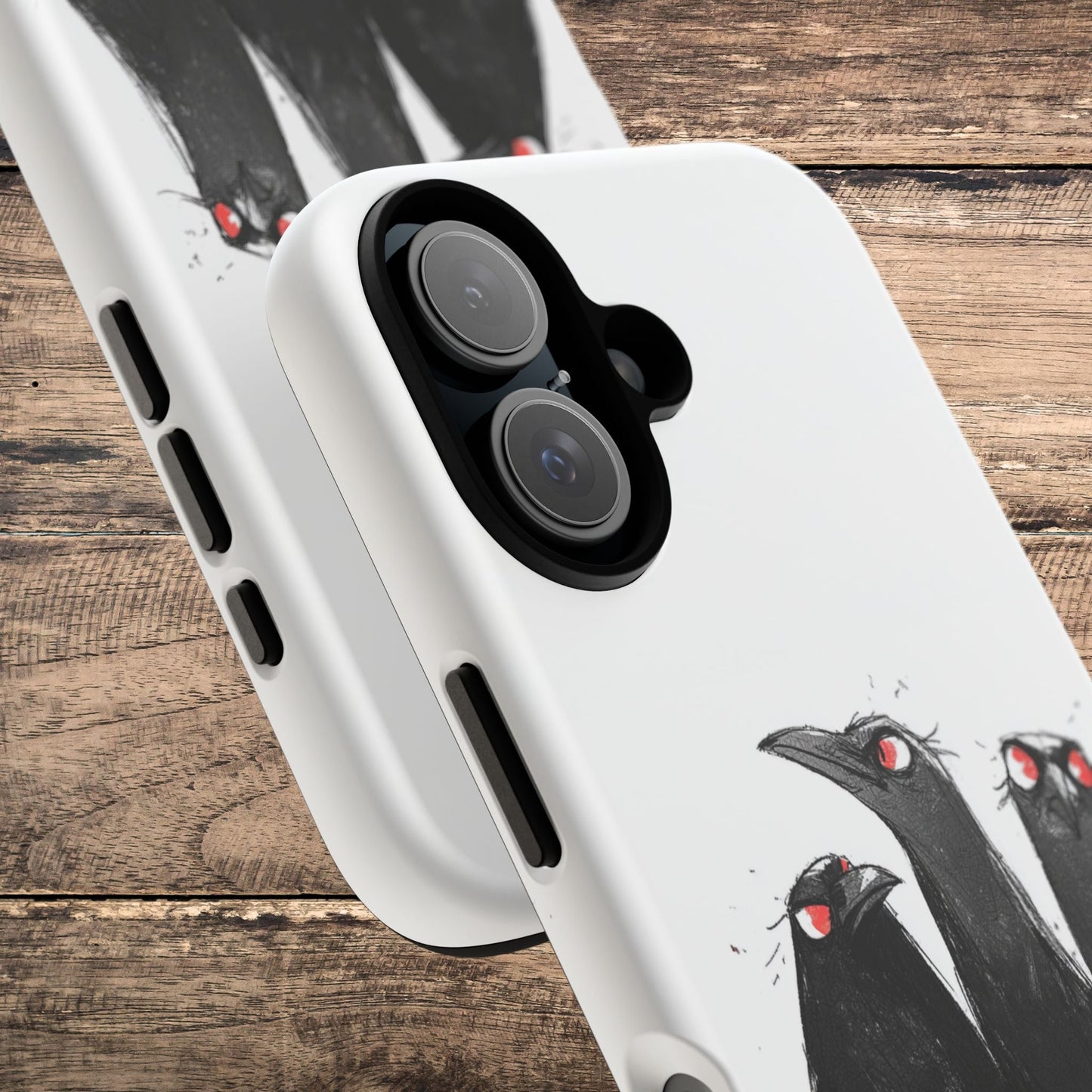 Don’t Panic Crow Phone Case – Gothic Bird Art iPhone Cover, Murder of Crows - FlooredByArt