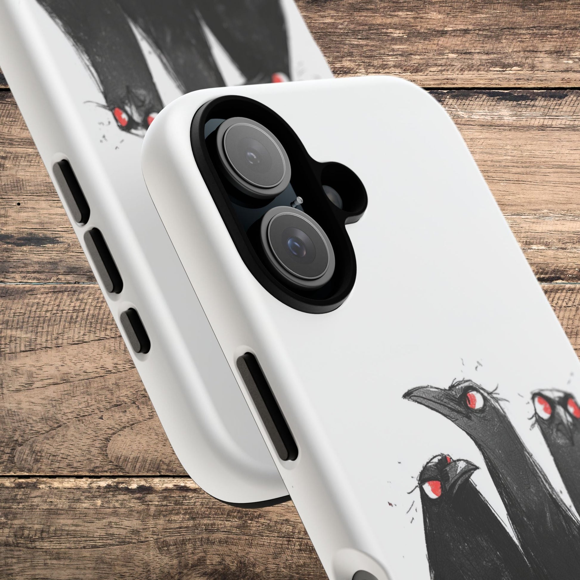 Don’t Panic Crow Phone Case – Gothic Bird Art iPhone Cover, Murder of Crows - FlooredByArt