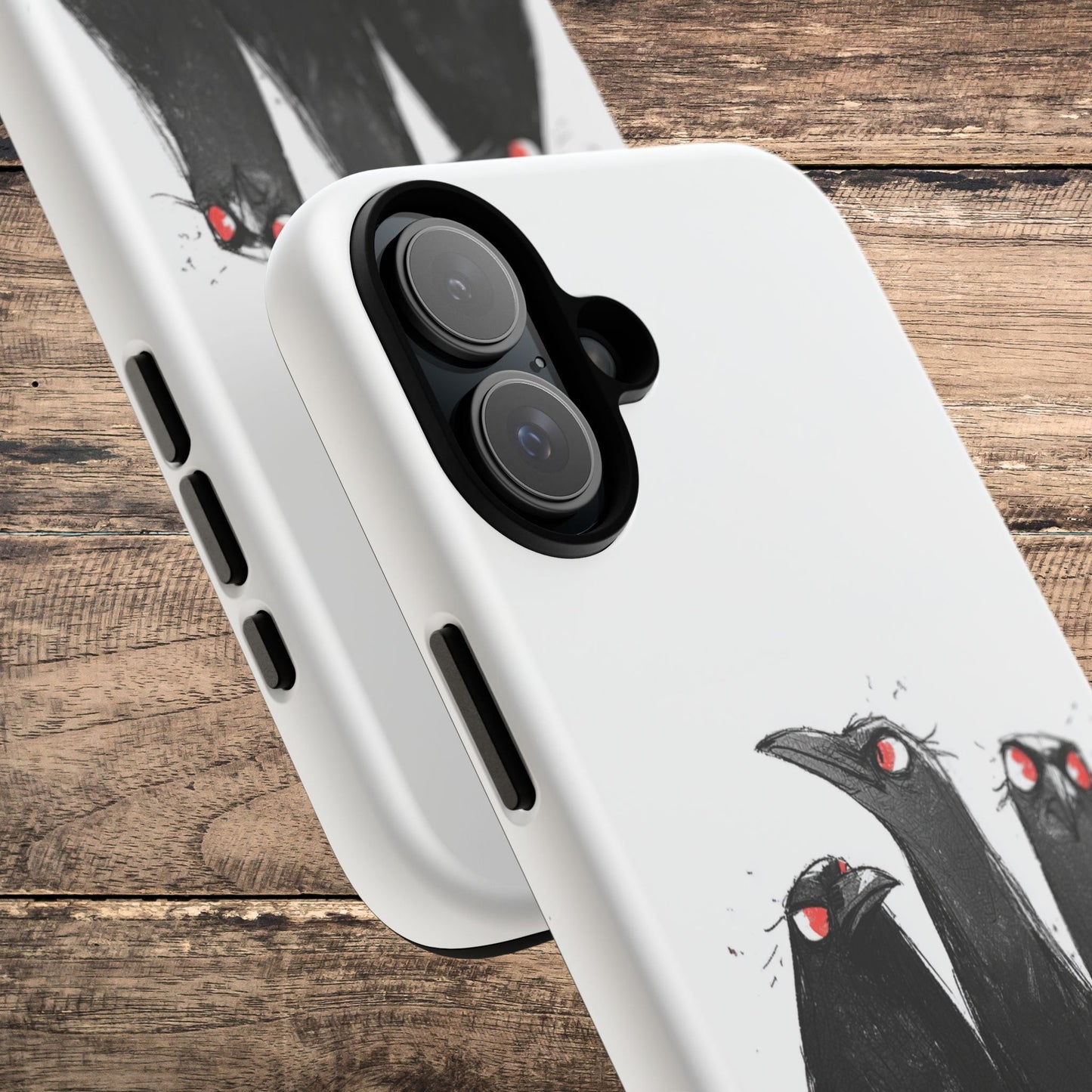 Don’t Panic Crow Phone Case – Gothic Bird Art iPhone Cover, Murder of Crows - FlooredByArt