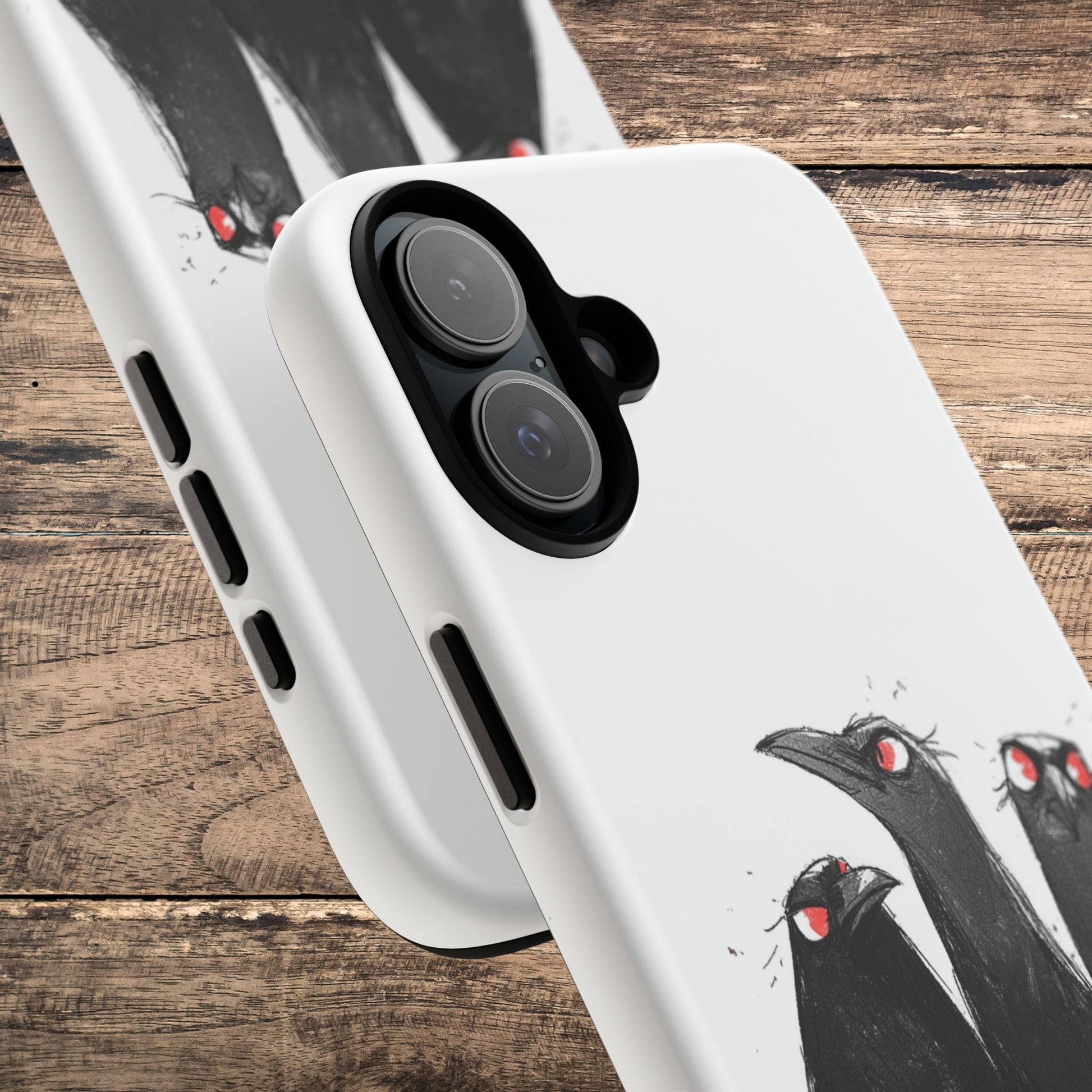 Don’t Panic Crow Phone Case – Gothic Bird Art iPhone Cover, Murder of Crows - FlooredByArt