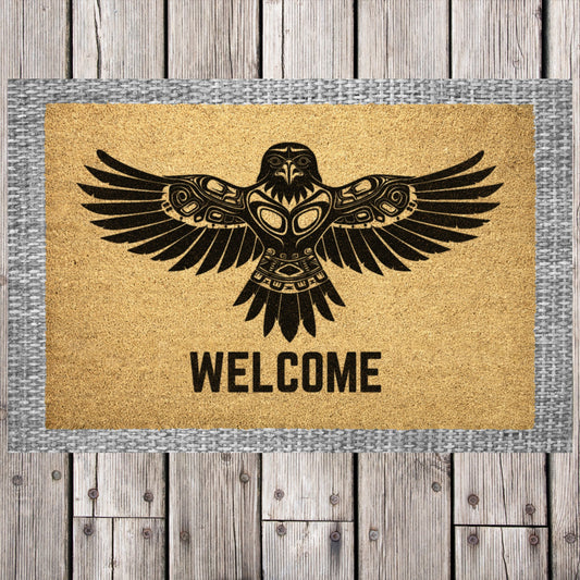 Eagle Welcome Doormat, Personalized Doormat-Custom Door Mat - FlooredByArt