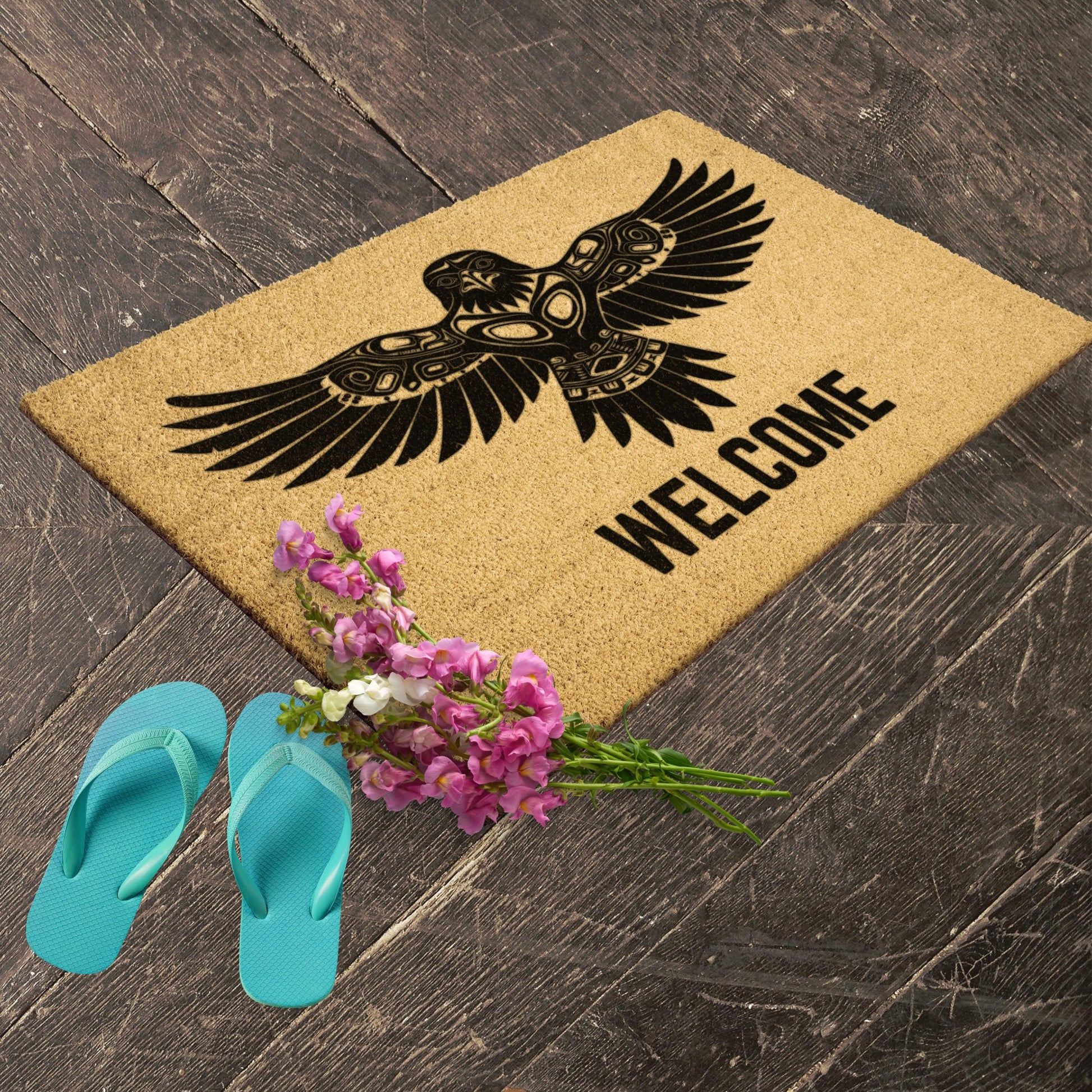 Eagle Welcome Doormat, Personalized Doormat-Custom Door Mat - FlooredByArt