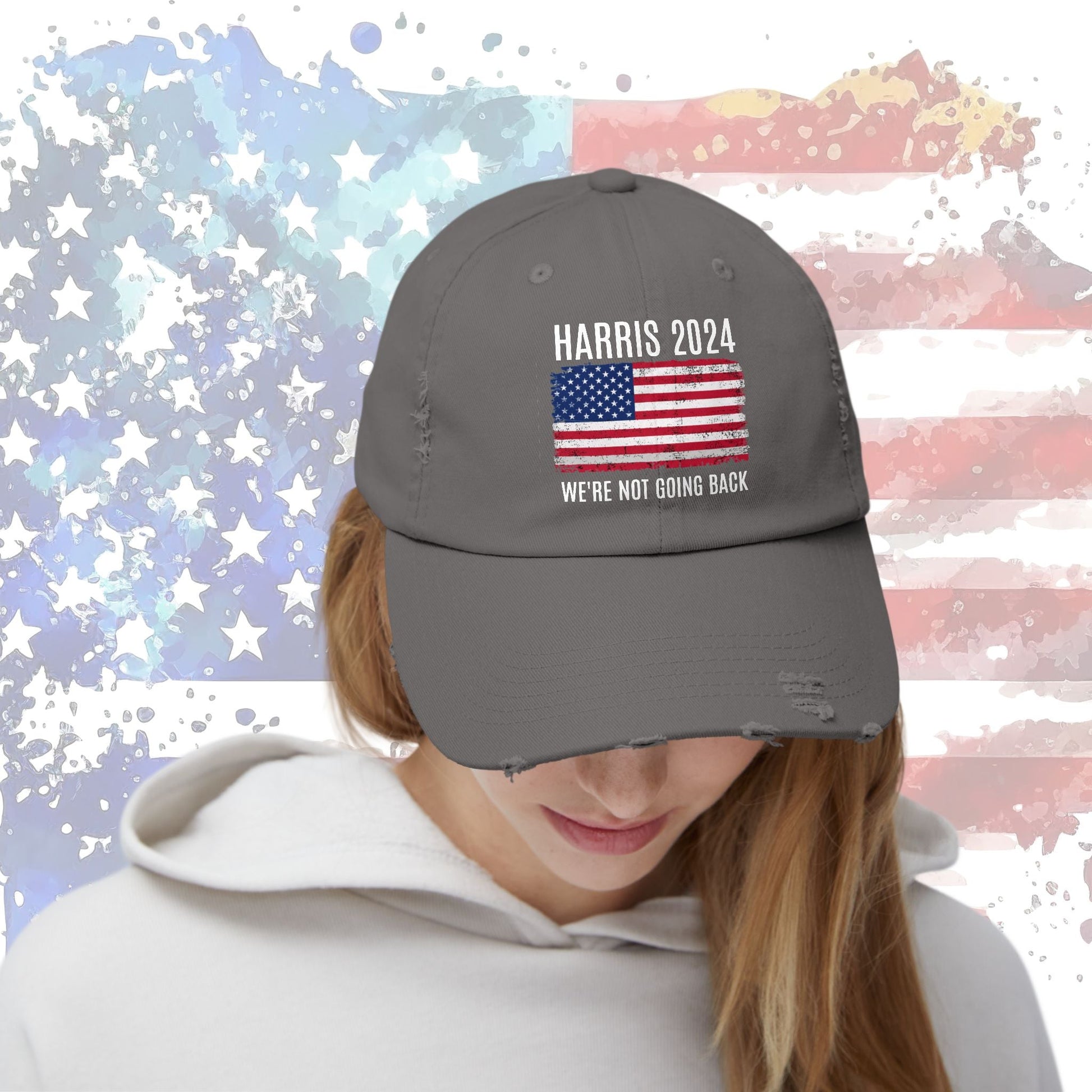 Elect Kamala Harris Cap Hat, Kamala Harris For President 2024, We're Not Going Back Hat, - FlooredByArt