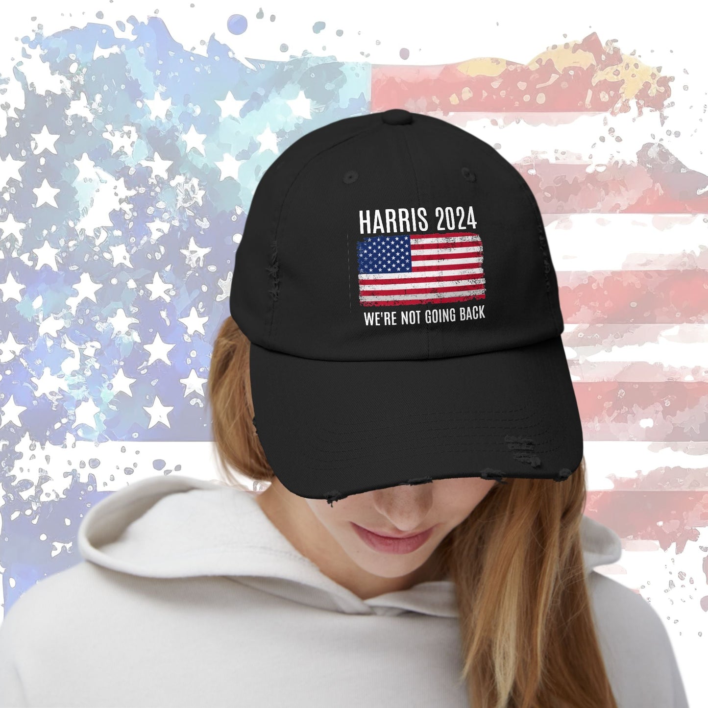 Elect Kamala Harris Cap Hat, Kamala Harris For President 2024, We're Not Going Back Hat, - FlooredByArt