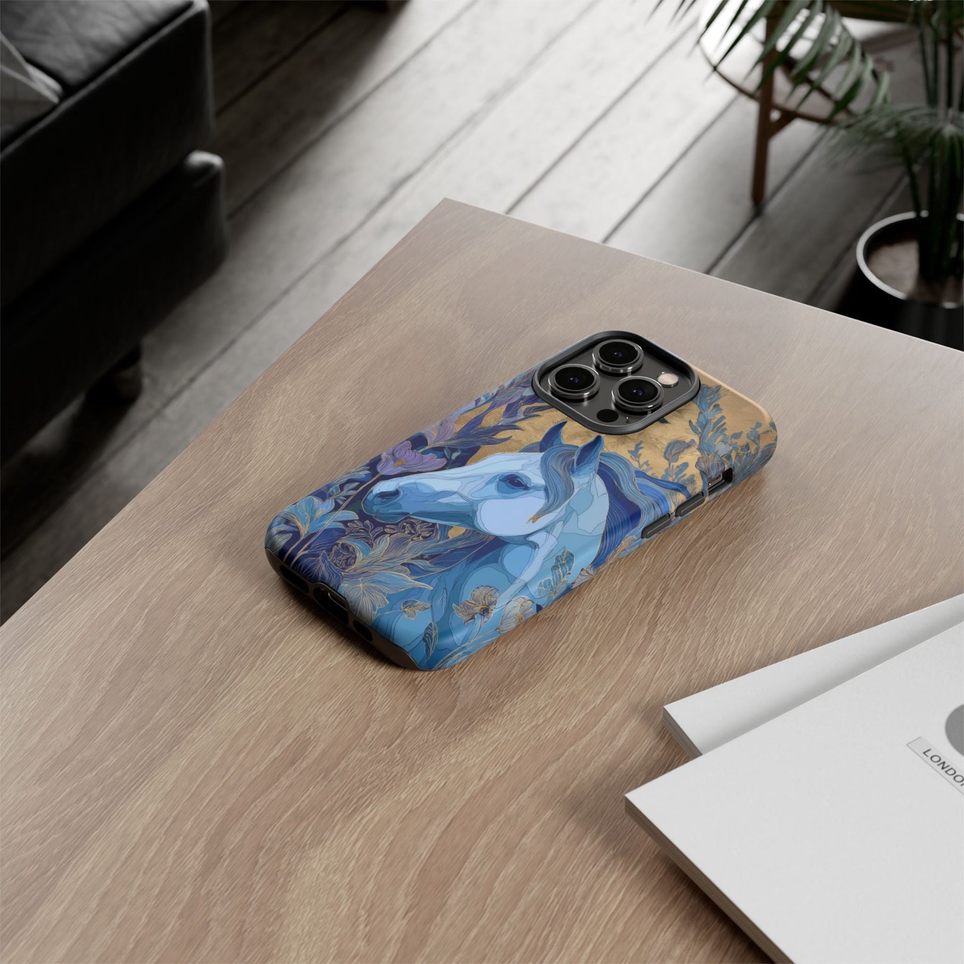 Elegant Horse iPhone Case - Floral Design With White Horse, Unique Gift - FlooredByArt
