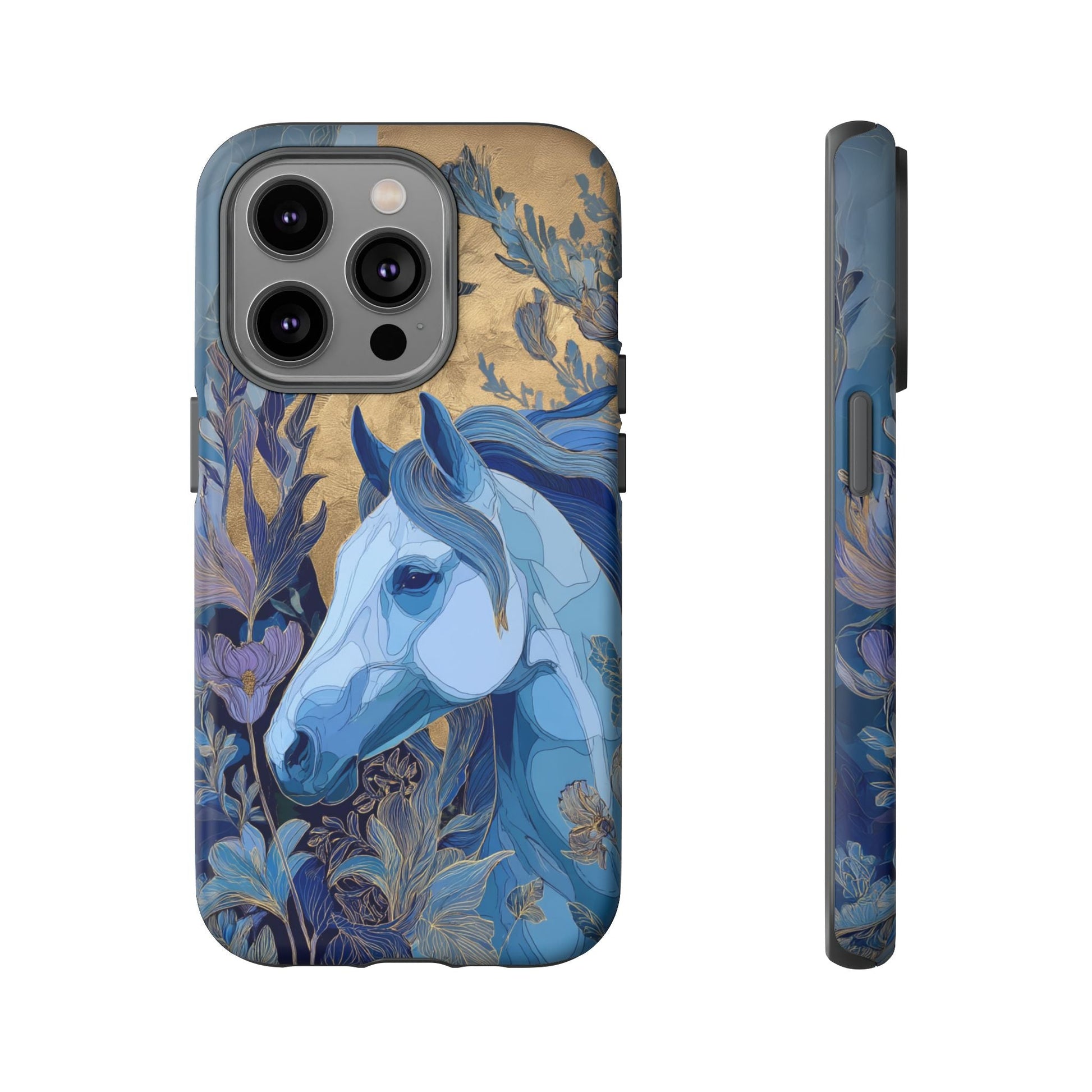 Elegant Horse iPhone Case - Floral Design With White Horse, Unique Gift - FlooredByArt