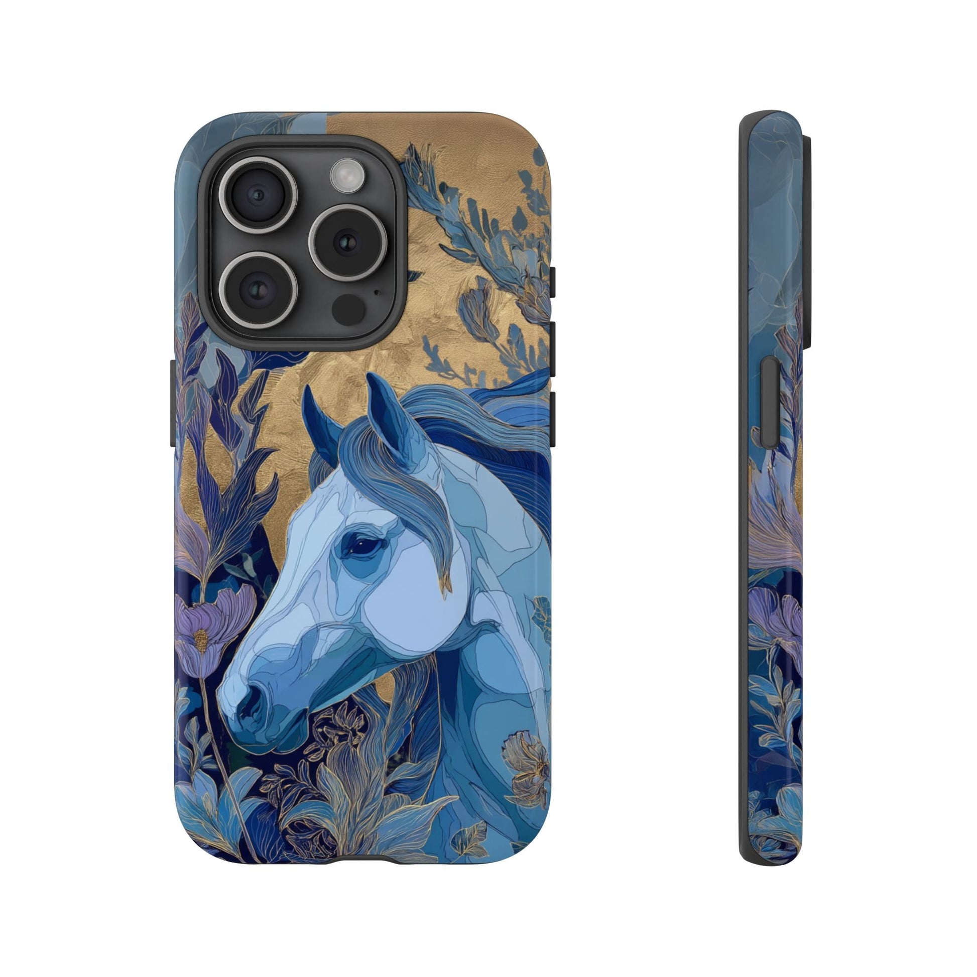 Elegant Horse iPhone Case - Floral Design With White Horse, Unique Gift - FlooredByArt