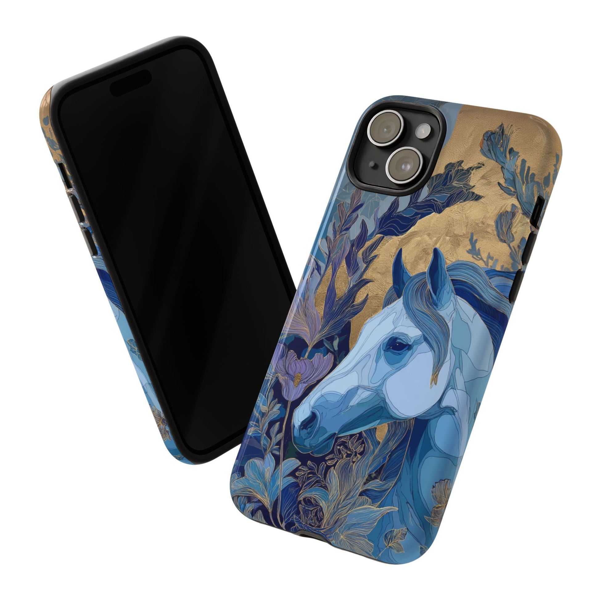 Elegant Horse iPhone Case - Floral Design With White Horse, Unique Gift - FlooredByArt