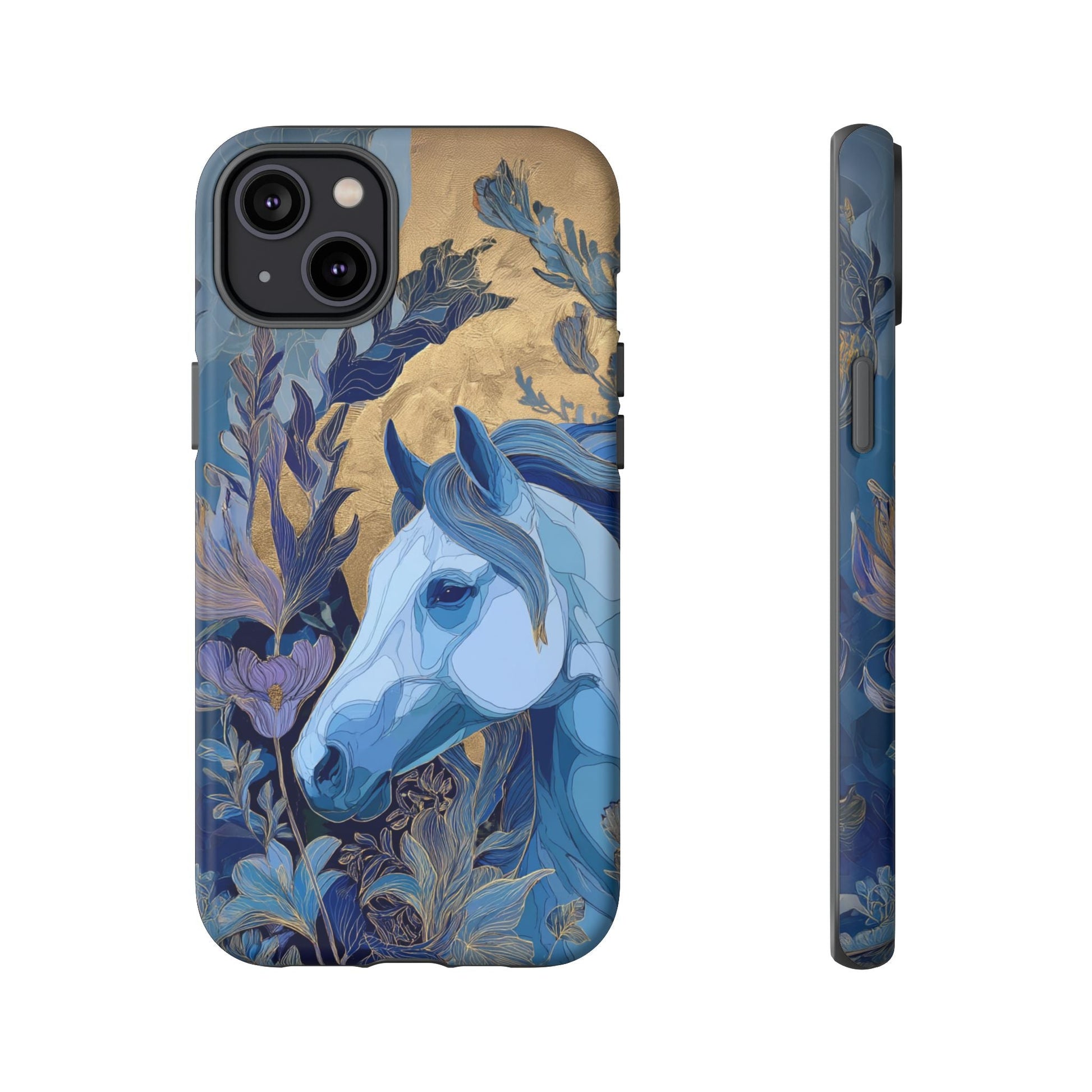 Elegant Horse iPhone Case - Floral Design With White Horse, Unique Gift - FlooredByArt