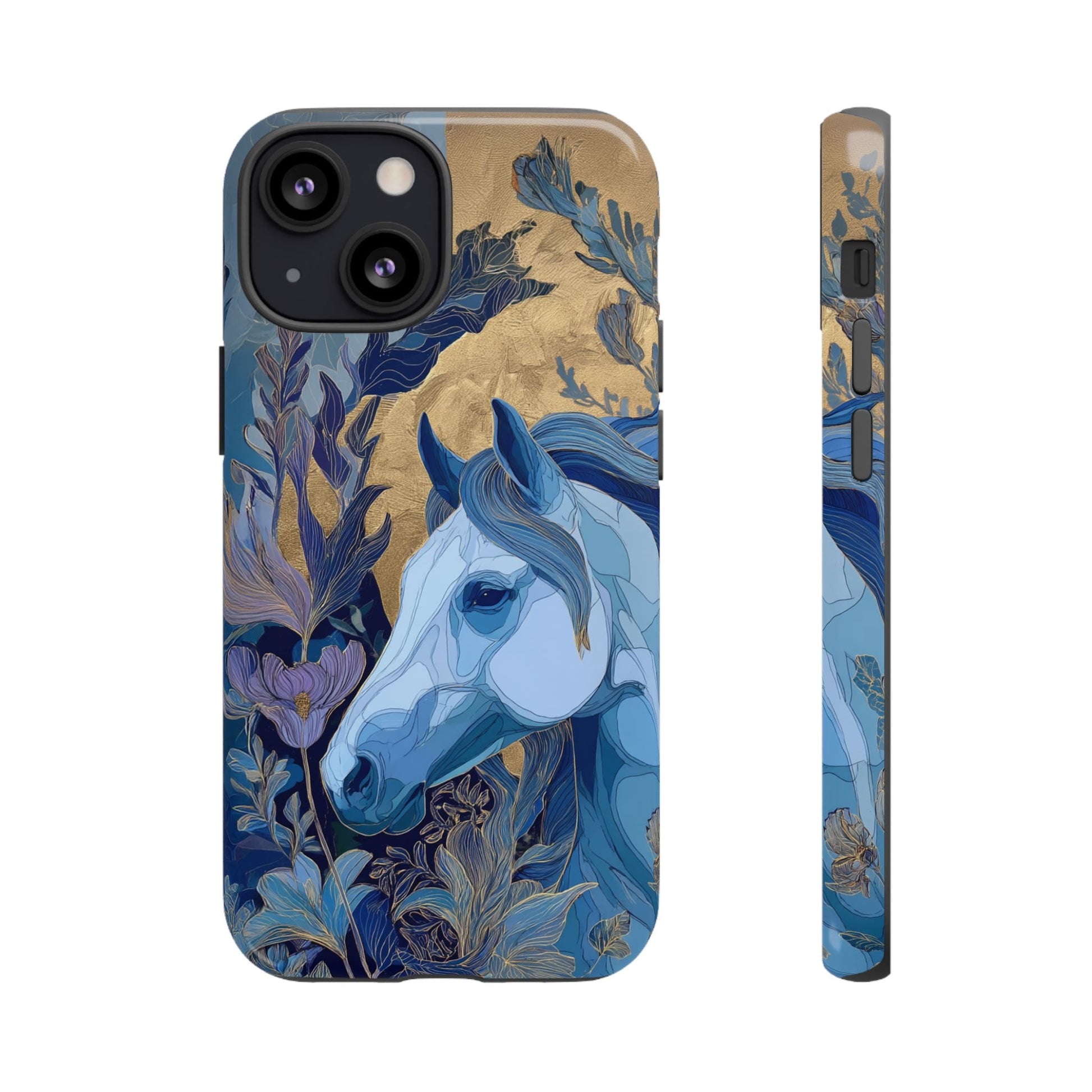 Elegant Horse iPhone Case - Floral Design With White Horse, Unique Gift - FlooredByArt