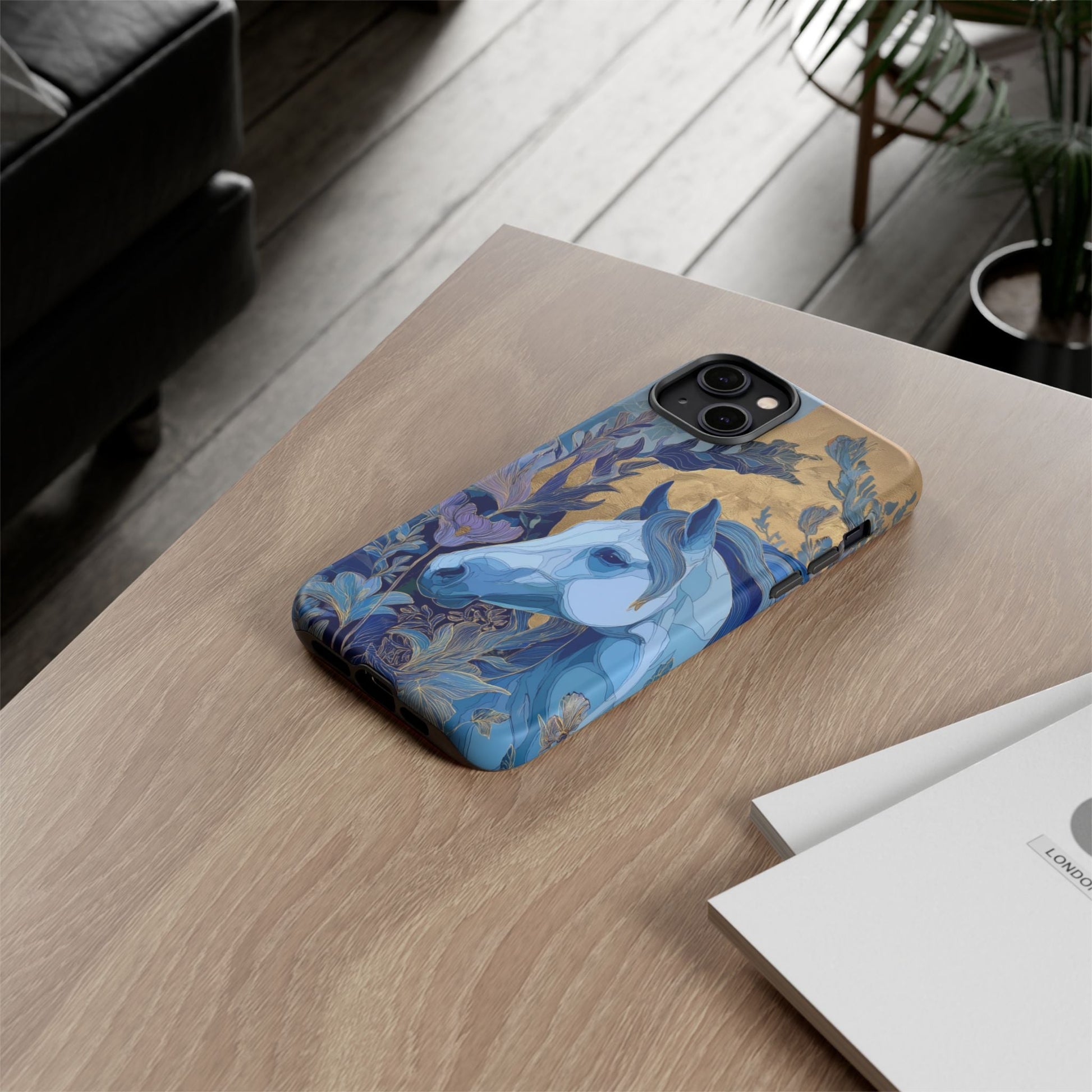 Elegant Horse iPhone Case - Floral Design With White Horse, Unique Gift - FlooredByArt